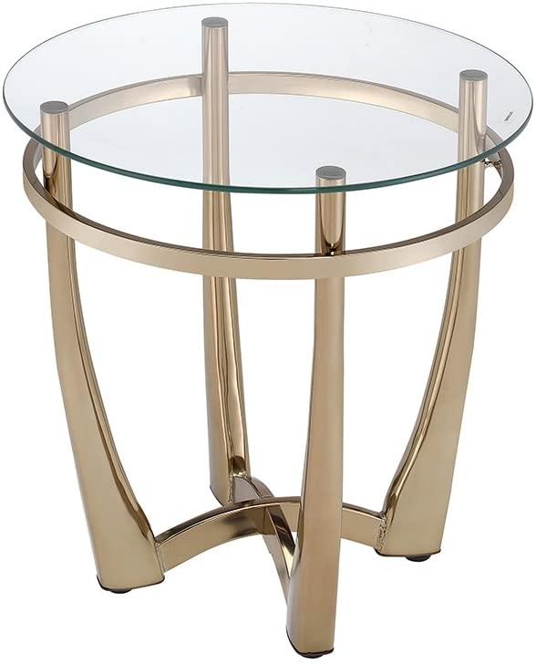 

    
Modern Champagne & Clear Glass End Table by Acme Orlando II 81612
