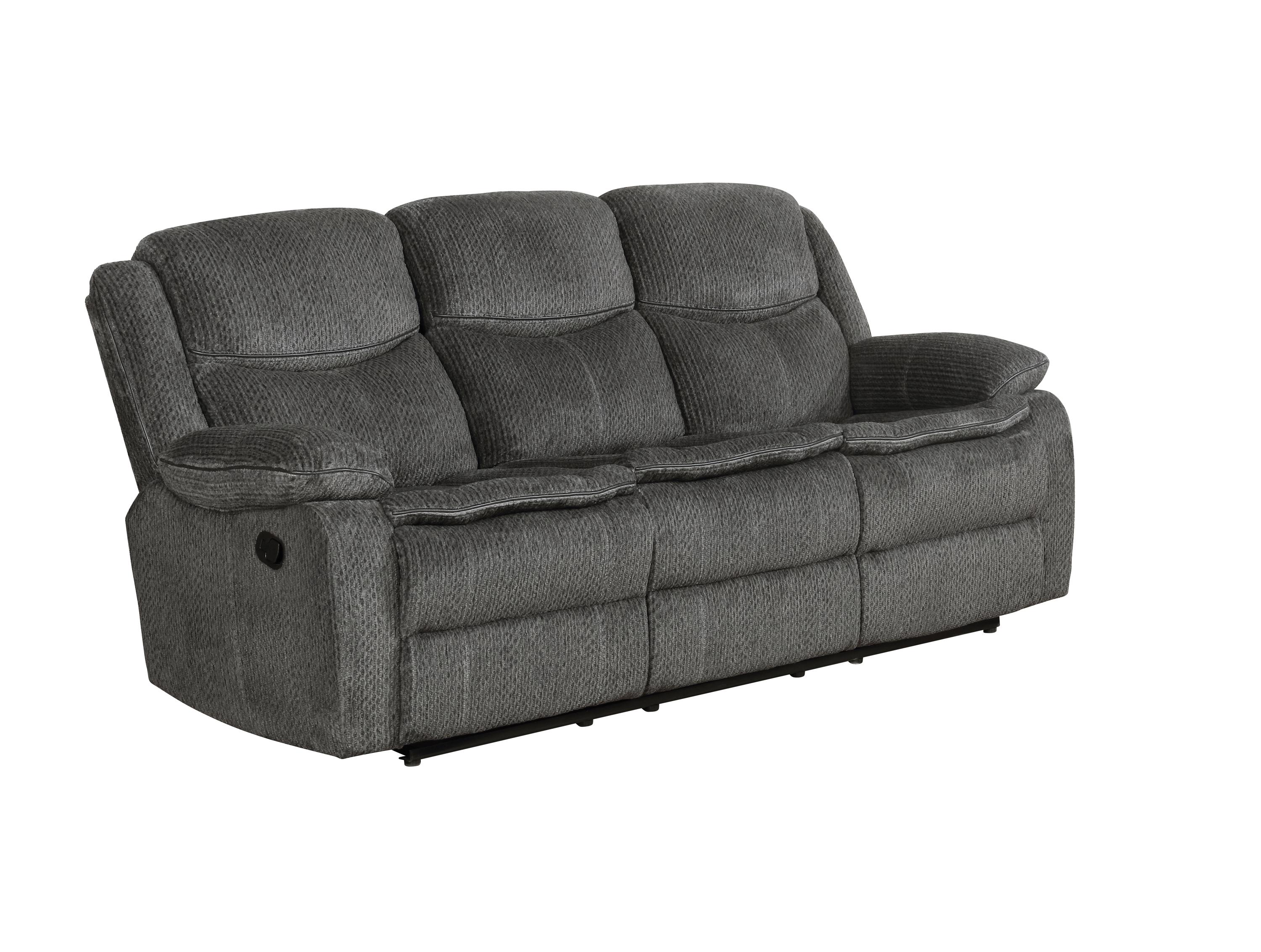 

    
Modern Charcoal Chenille Motion Sofa Coaster 610254 Jennings
