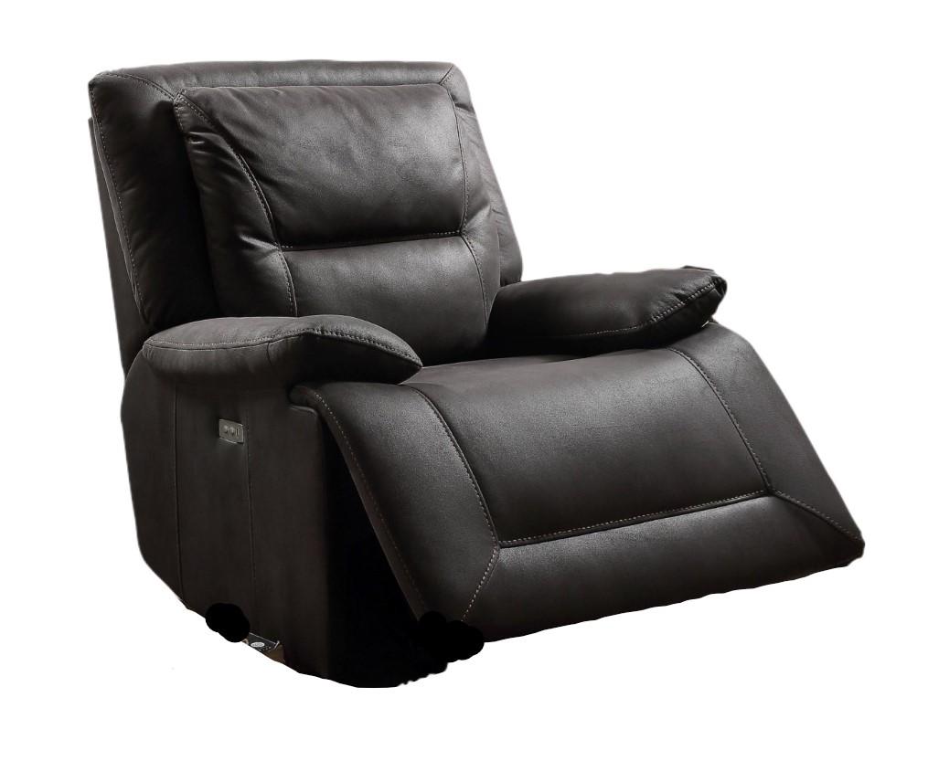 Modern Recliner Neely 59456 in Charcoal Fabric