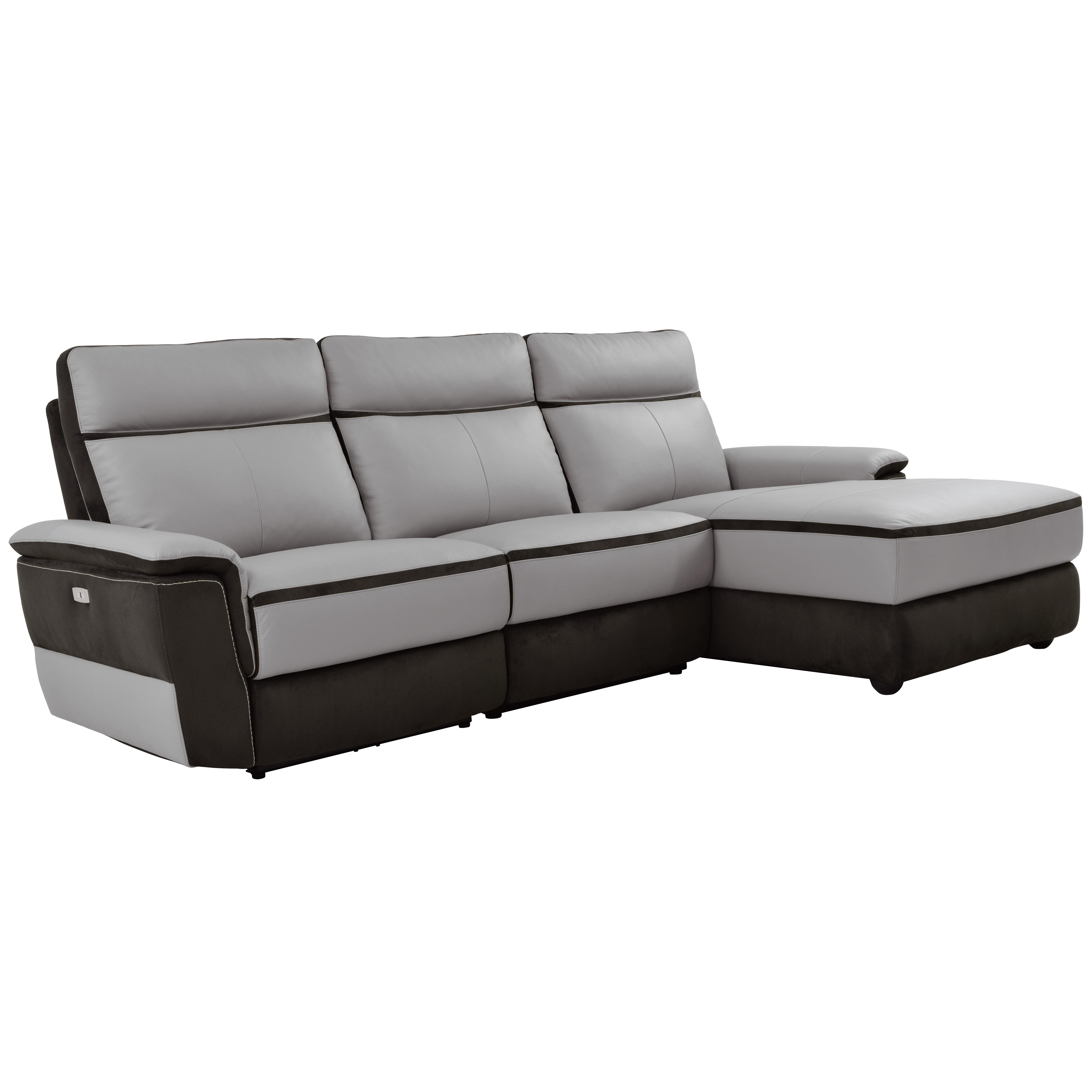 

    
Modern Charcoal Leather 3-Piece RSF Power Reclining Sectional Homelegance 8318*3LR5R Laertes
