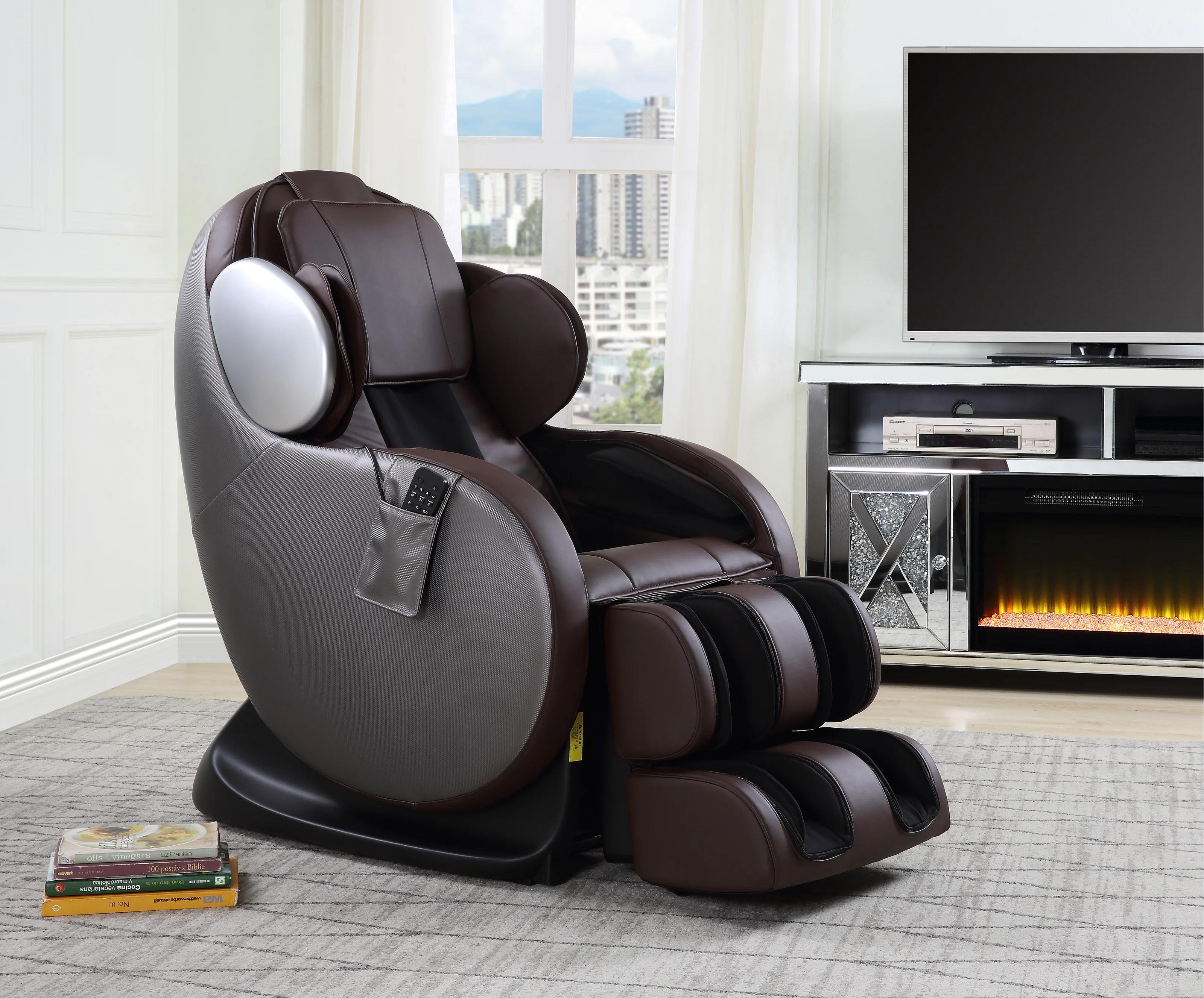 

    
Modern Chocolate PU Massage Chair by Acme Pacari LV00569
