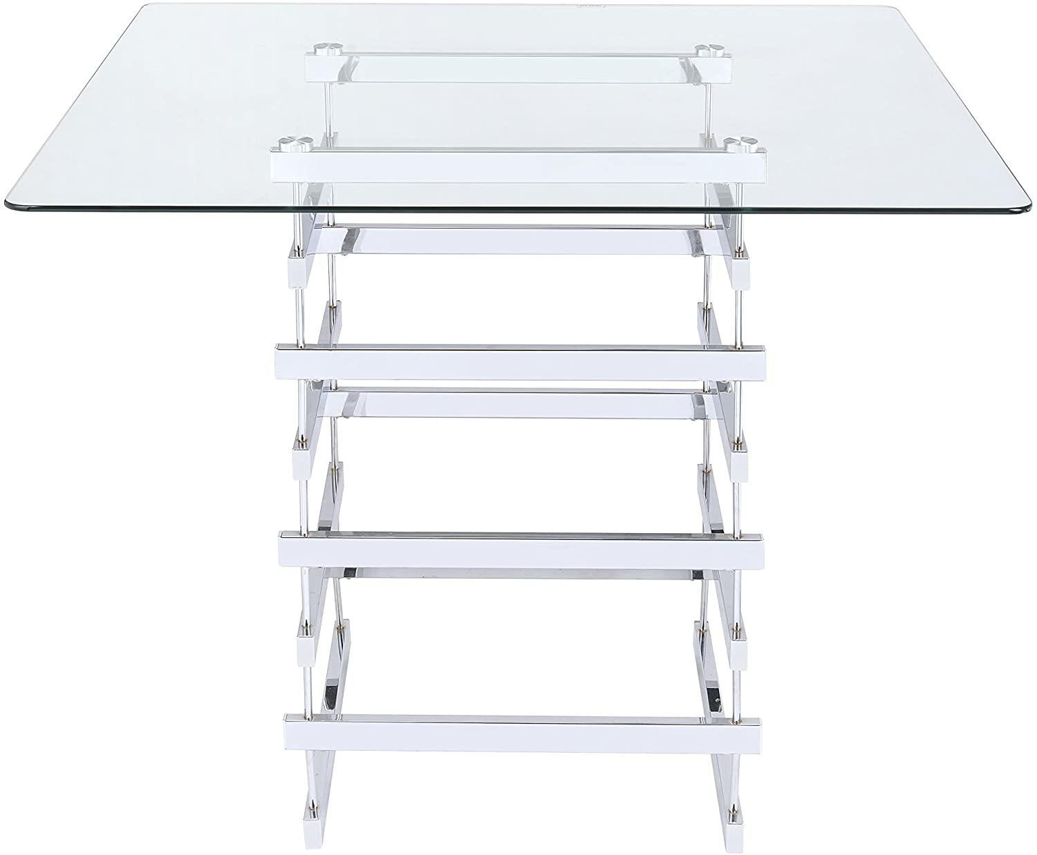 

    
Modern Chrome & Clear Glass Counter Height Table by Acme Nadie 72590
