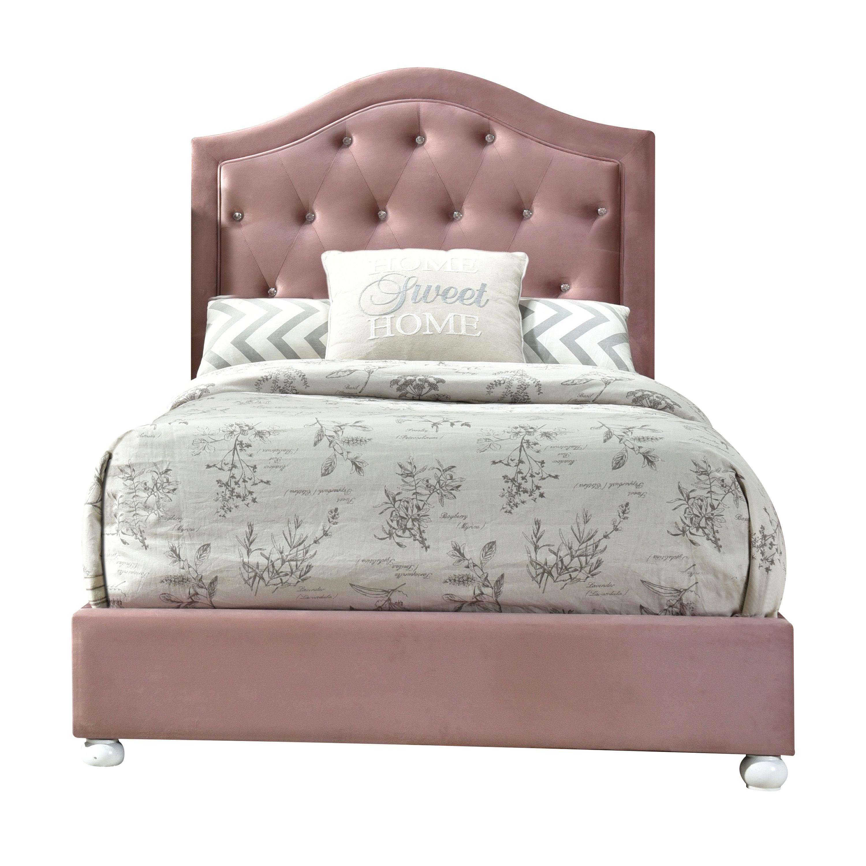 

    
Modern & Classic Pink Fabric Full Bed by Acme Reggie 30875F
