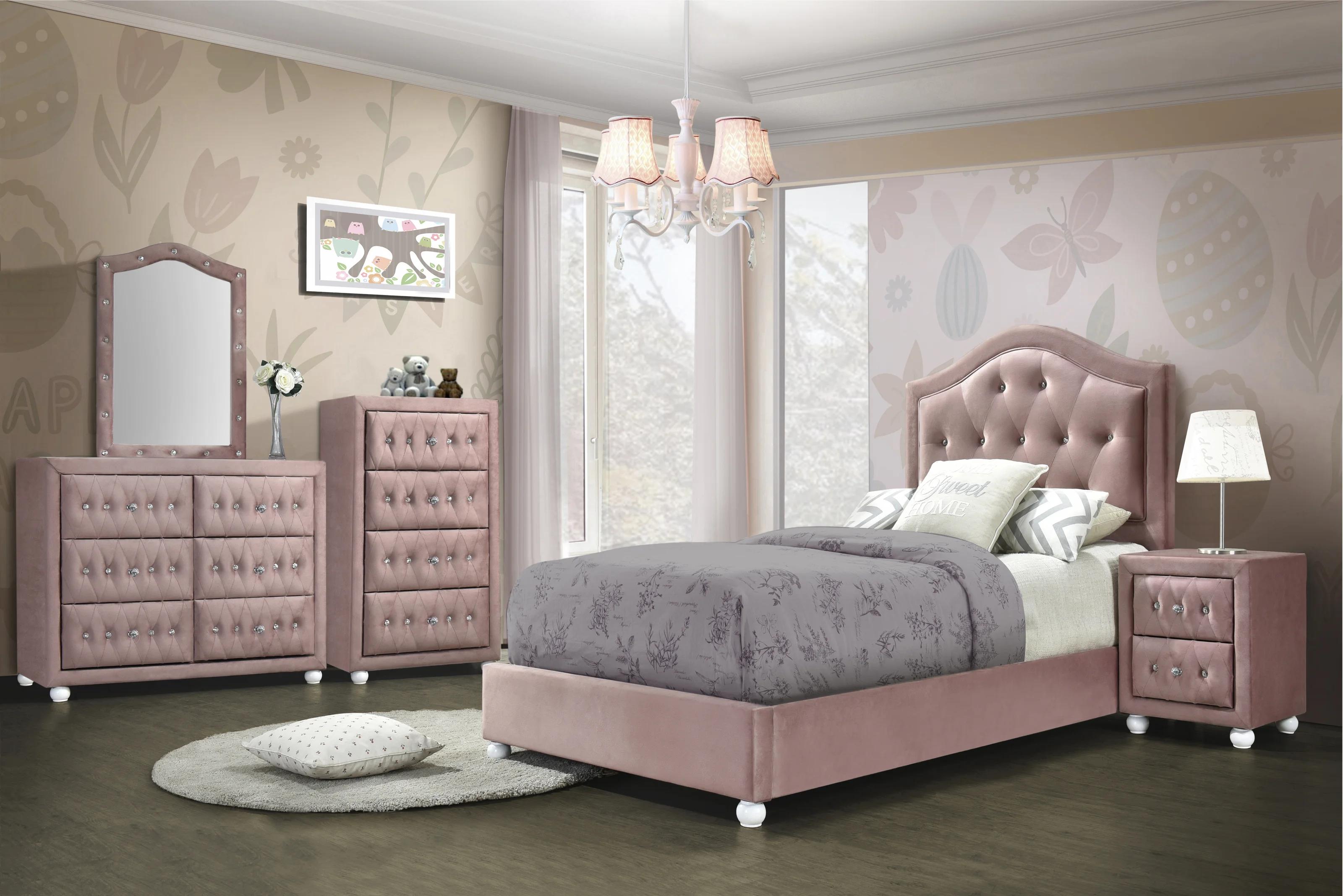 

    
Acme Furniture Reggie Full bed Pink 30875F
