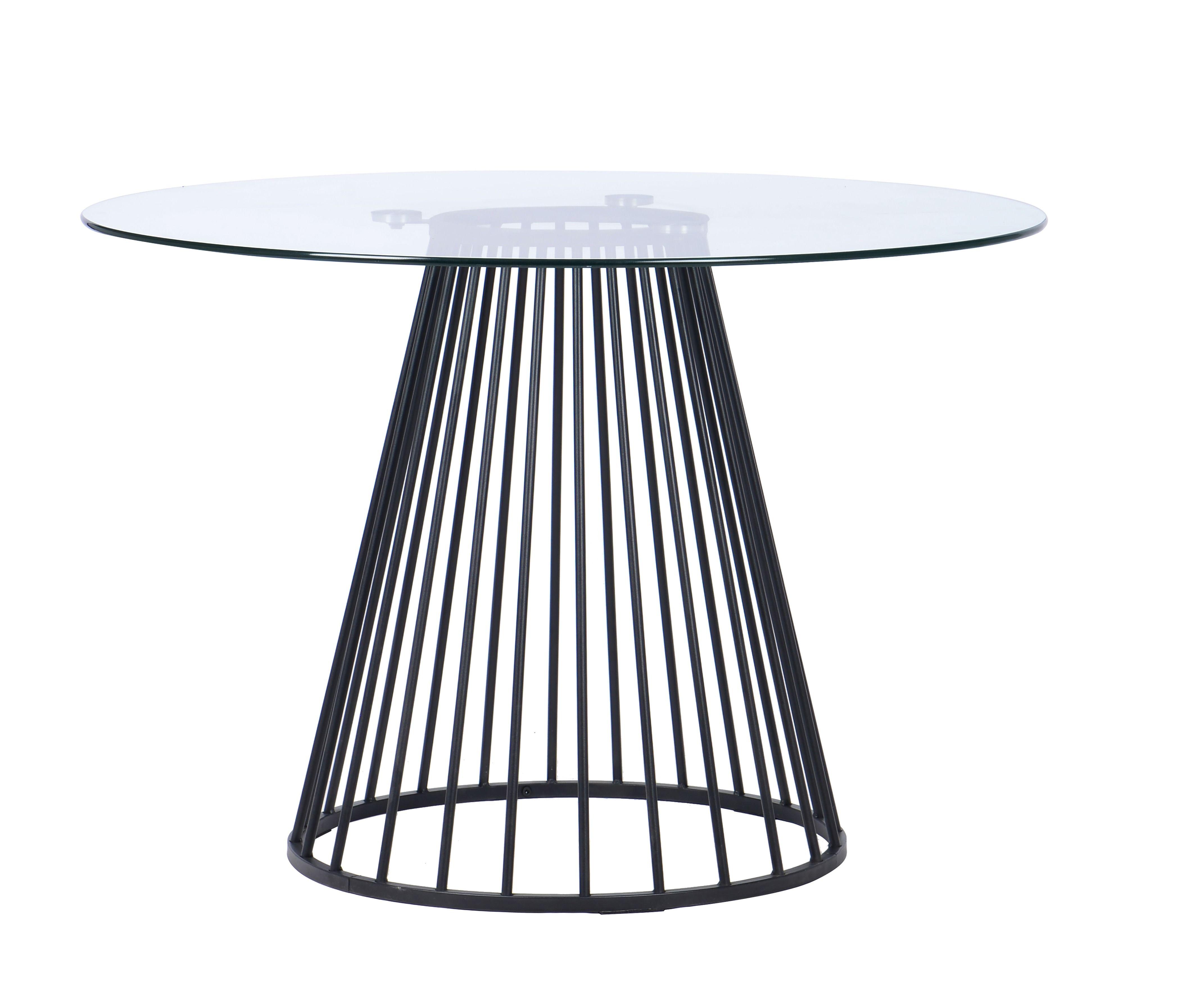 

    
Modern Clear Glass & Black Round Dining Table by VIG Modrest Holly
