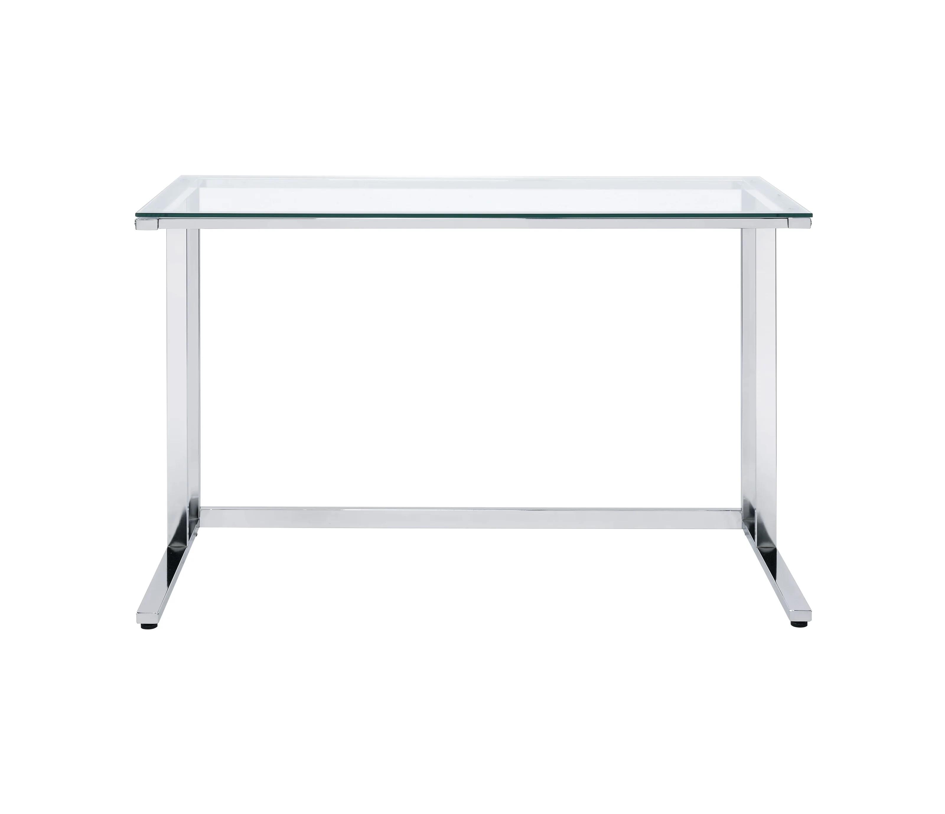 

    
Modern Clear Glass & Chrome Finish Writing Desk by Acme 93100 Tyrese
