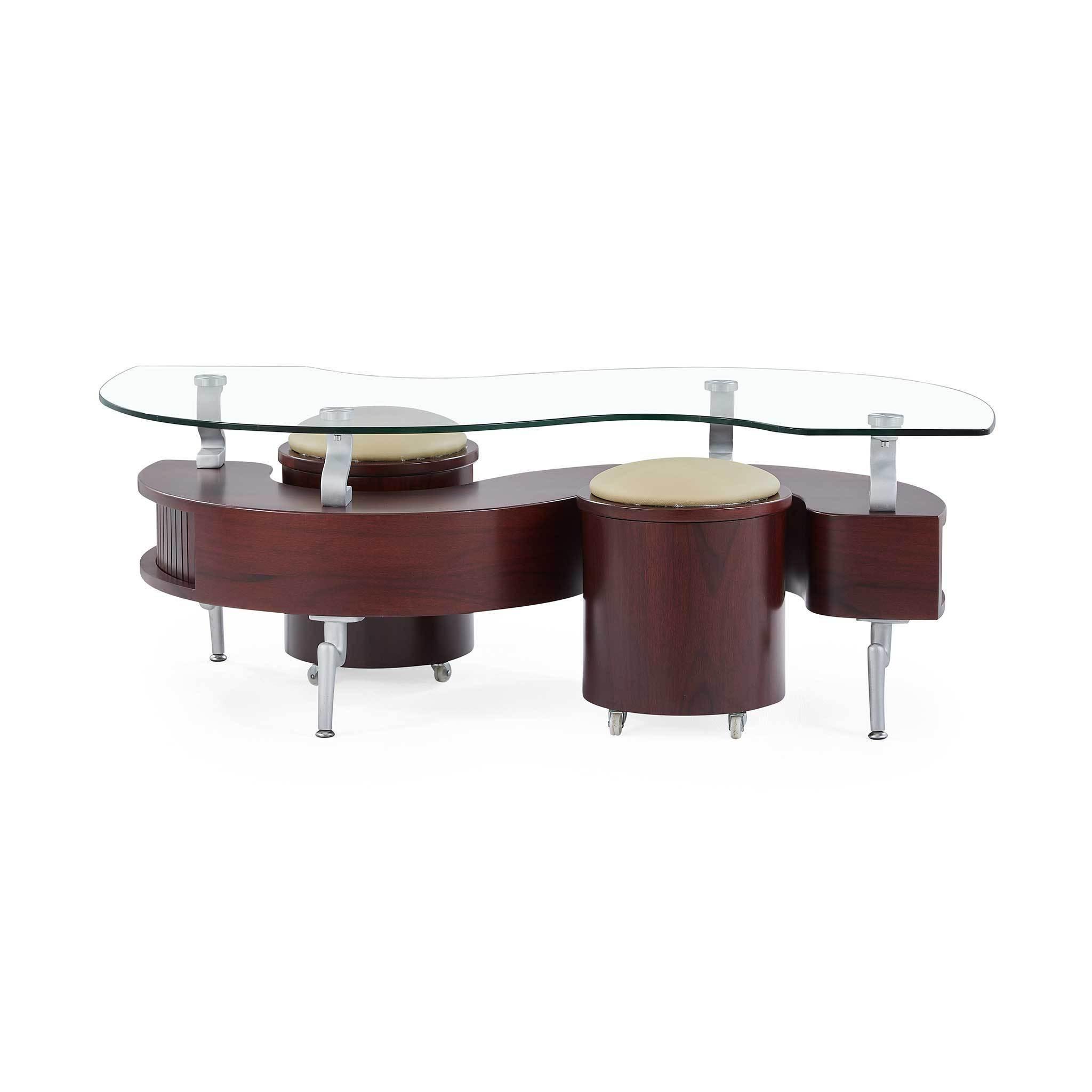 

    
Modern Coffee Table In Mahogany With Beige Cushions T288MC Global United
