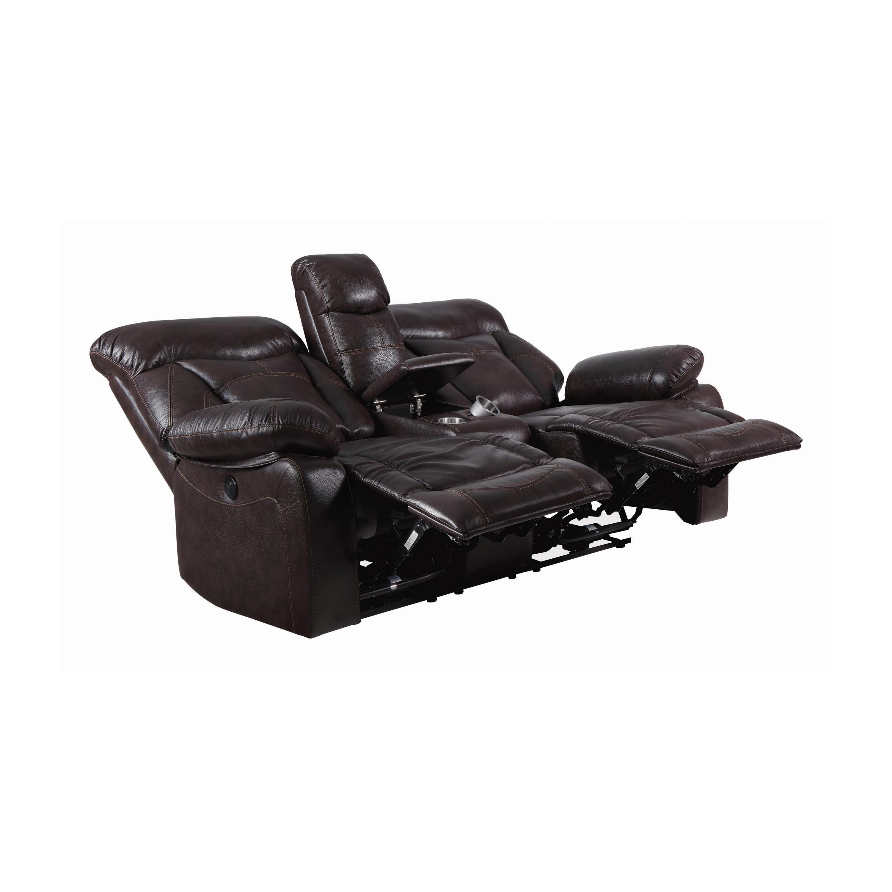 

    
 Order  Modern Dark Brown Faux Leather Living Room Set 2pcs Coaster 601711-S2 Zimmerman
