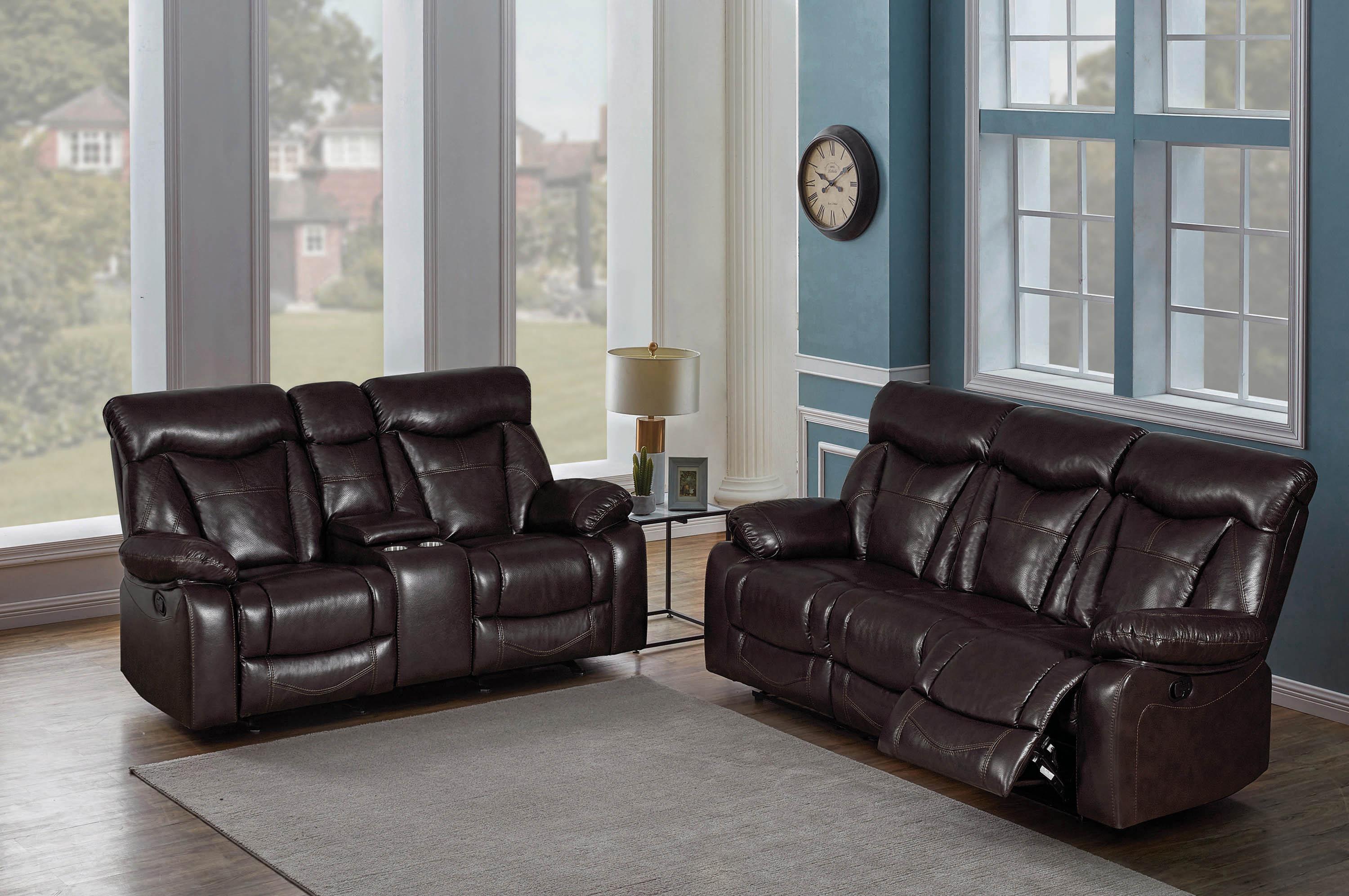 

    
Modern Dark Brown Faux Leather Living Room Set 2pcs Coaster 601711-S2 Zimmerman
