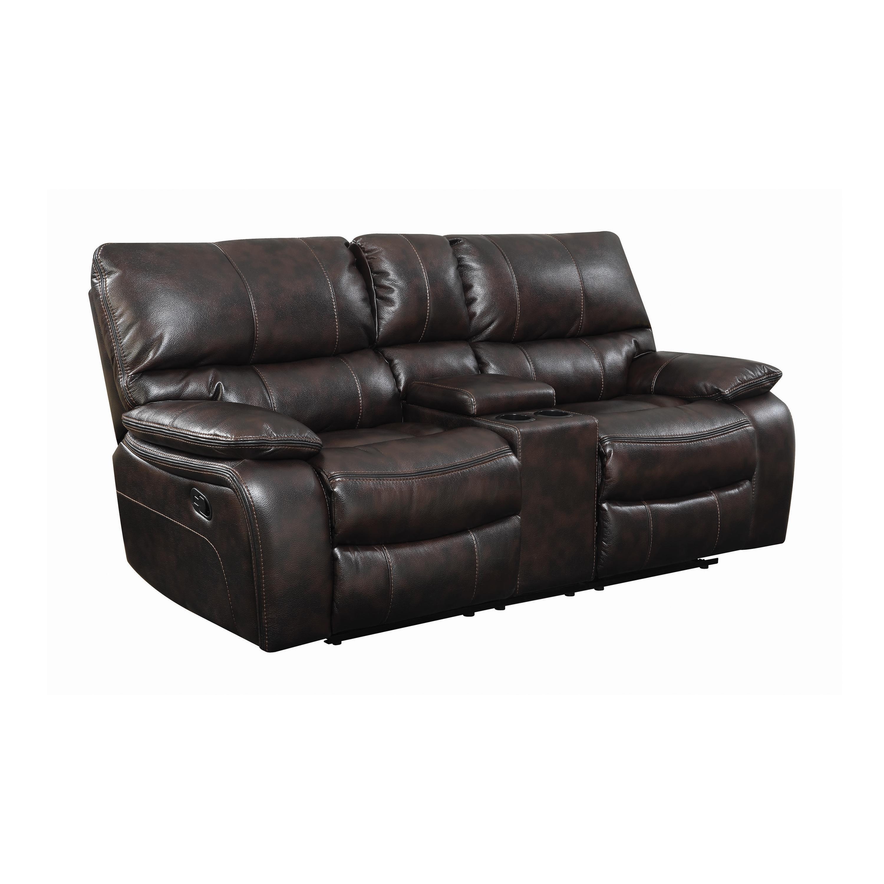 

    
 Order  Modern Dark Brown Faux Leather Living Room Set 2pcs Coaster 601931-S2 Willemse
