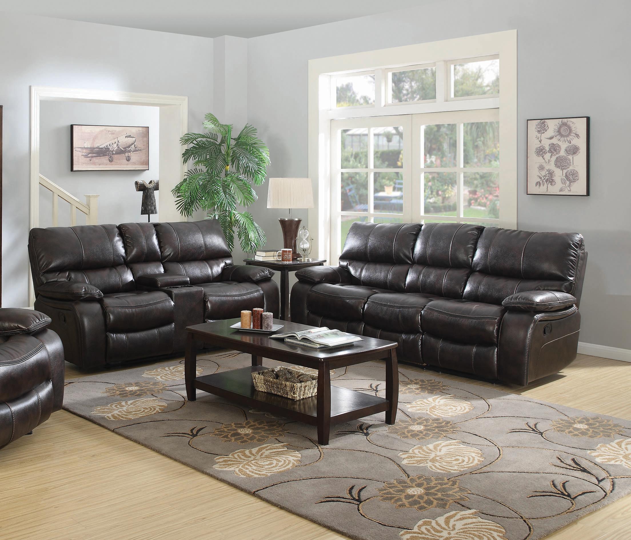 

    
Modern Dark Brown Faux Leather Living Room Set 2pcs Coaster 601931-S2 Willemse

