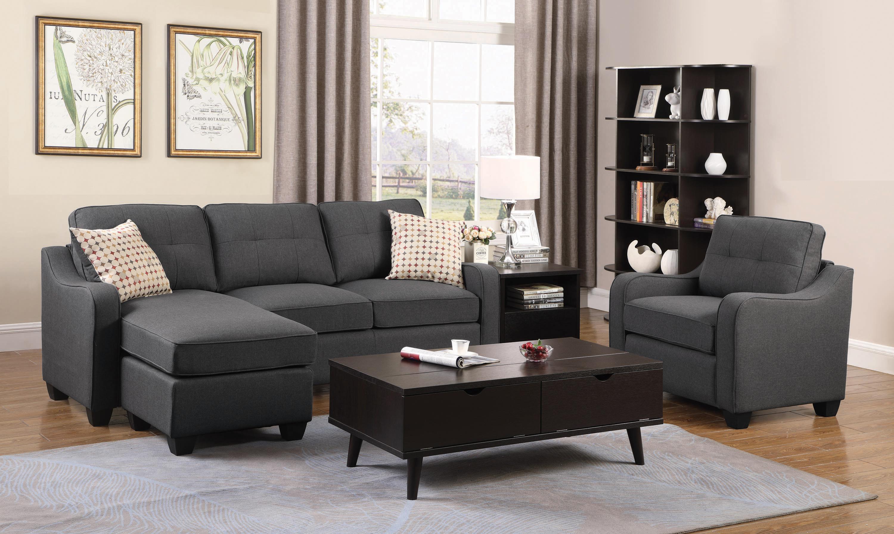 

    
Modern Dark Gray Linen-like Living Room Set 2pcs Coaster 508321-2S Nicolette
