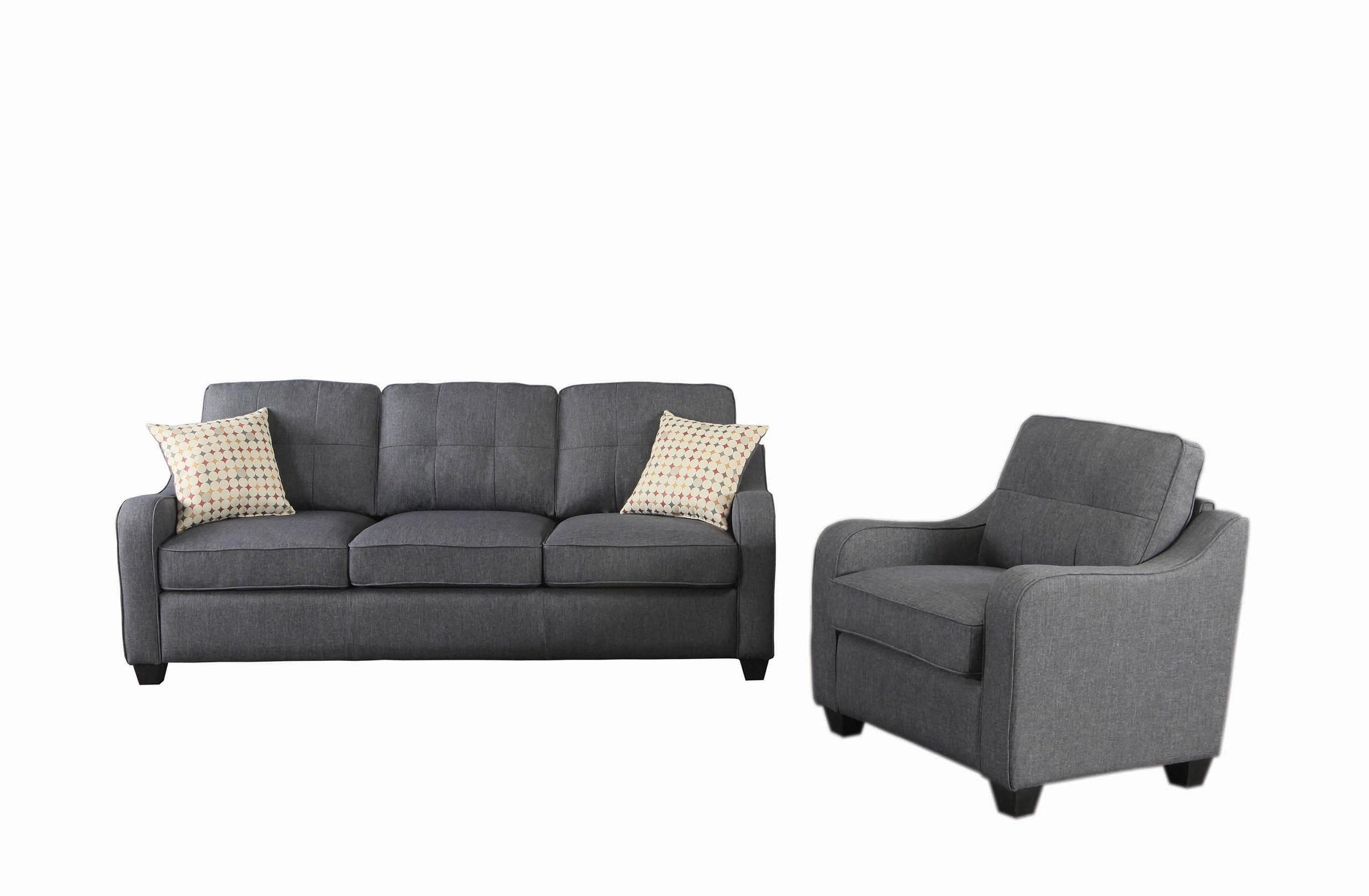 Modern Living Room Set 508321-2S Nicolette 508321-2S in Dark Gray 