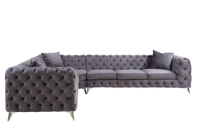 

                    
Acme Furniture Wugtyx Sectional Sofa and Ottoman Gray Velvet Purchase 
