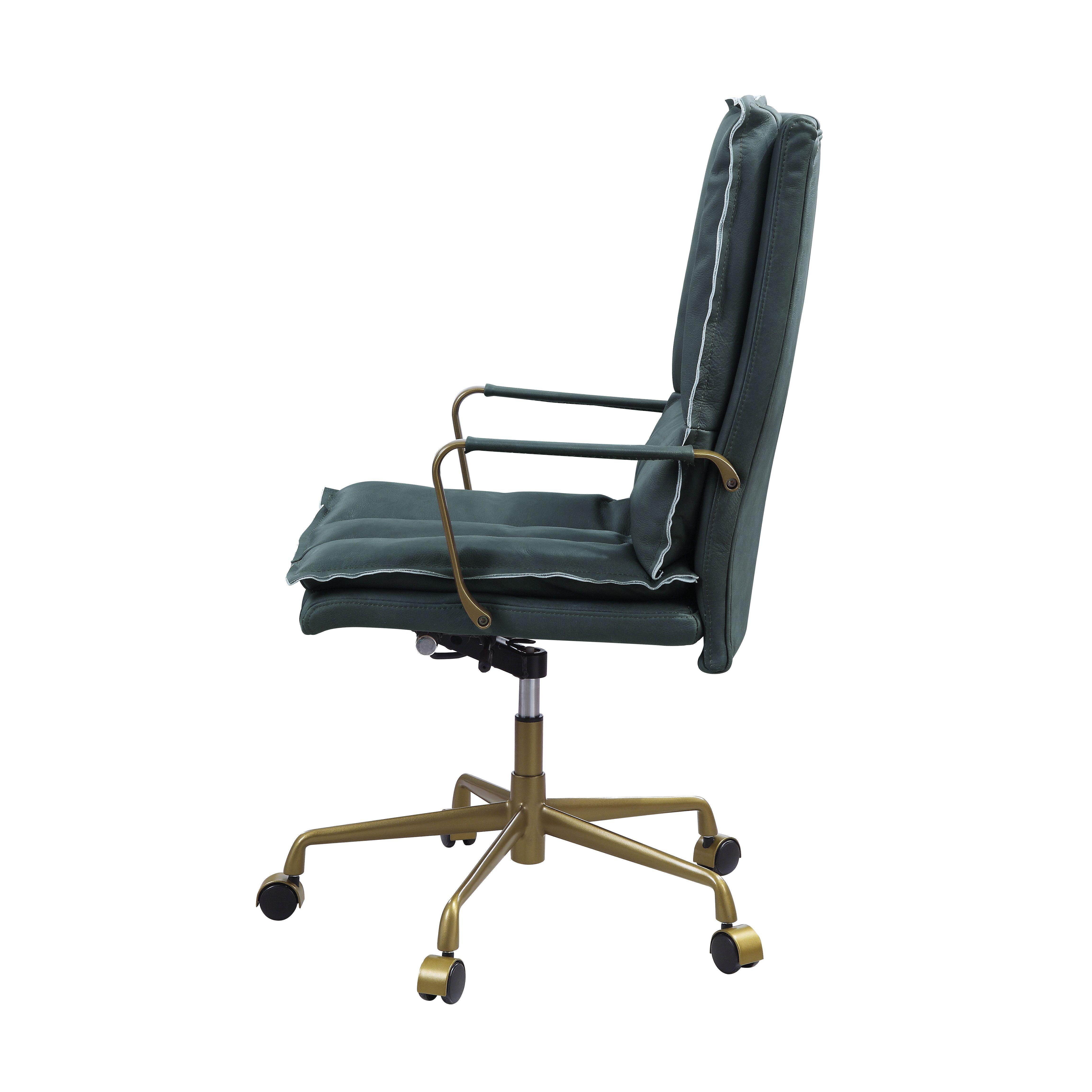 

    
Modern Dark Green Leather Office Chair by Acme Tinzud 93166
