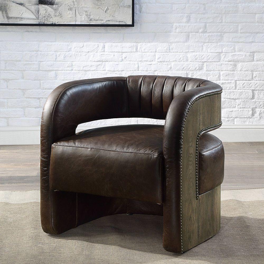 Modern Chair Feyre Chair AC01989-C AC01989-C in Espresso Top grain leather