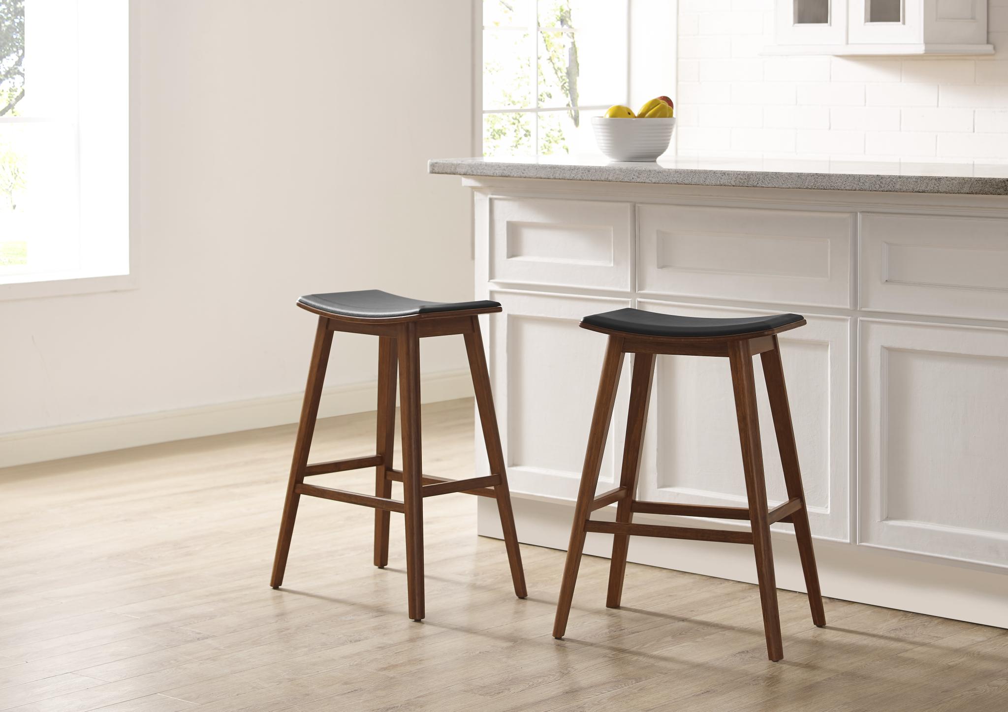 Modern Counter Stool Terra ECO08E in Exotic, Brown Faux Leather