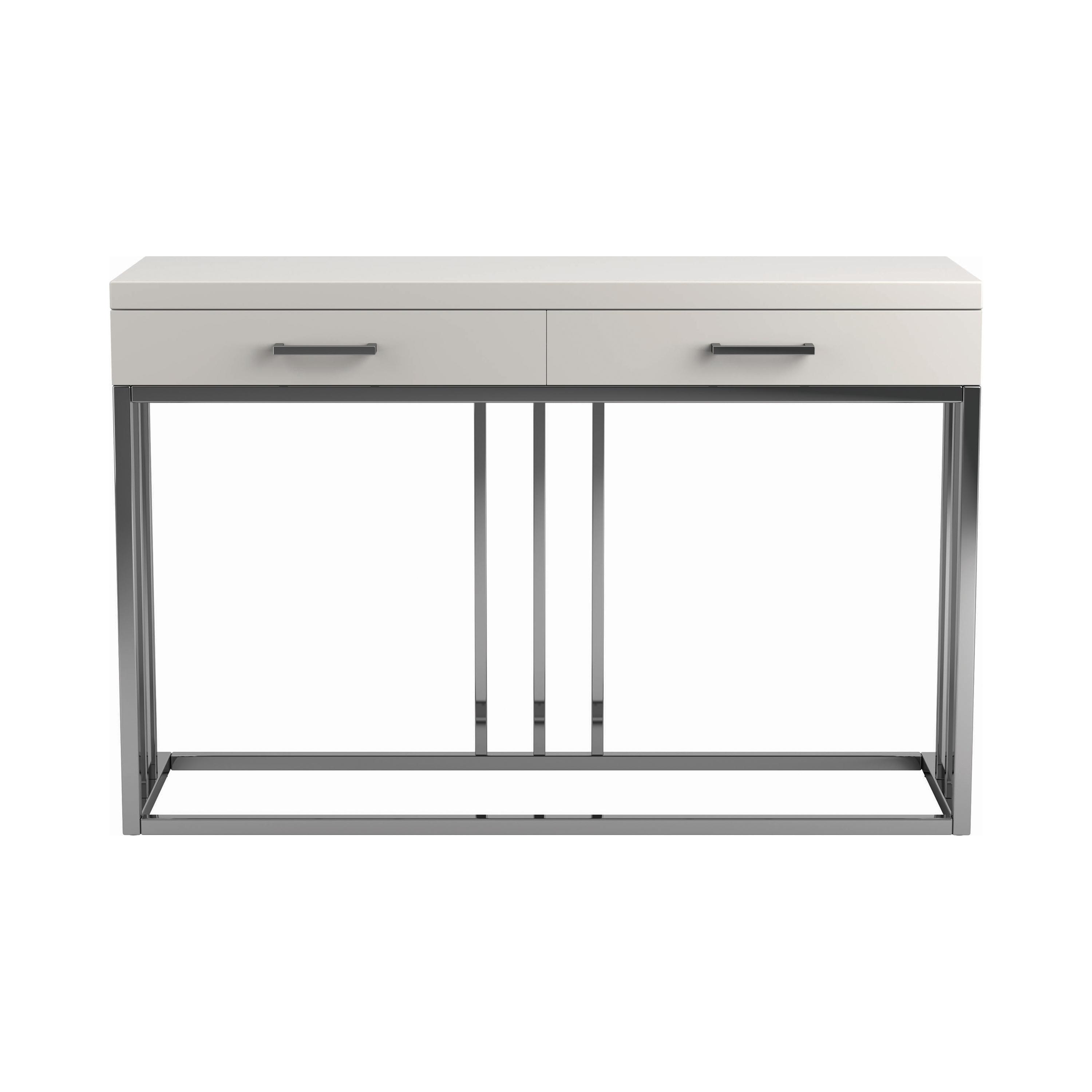 

    
Modern Glossy White Wood Sofa Table Coaster 723139
