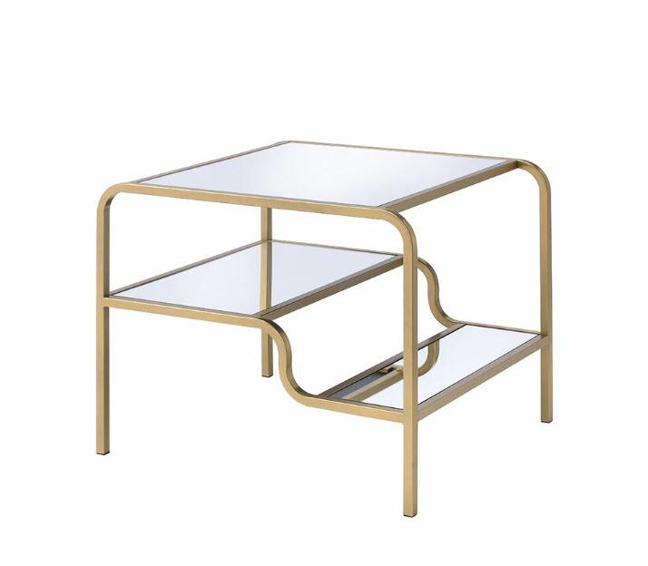 

    
Modern Gold & Mirror End Table by Acme Astrid 81092
