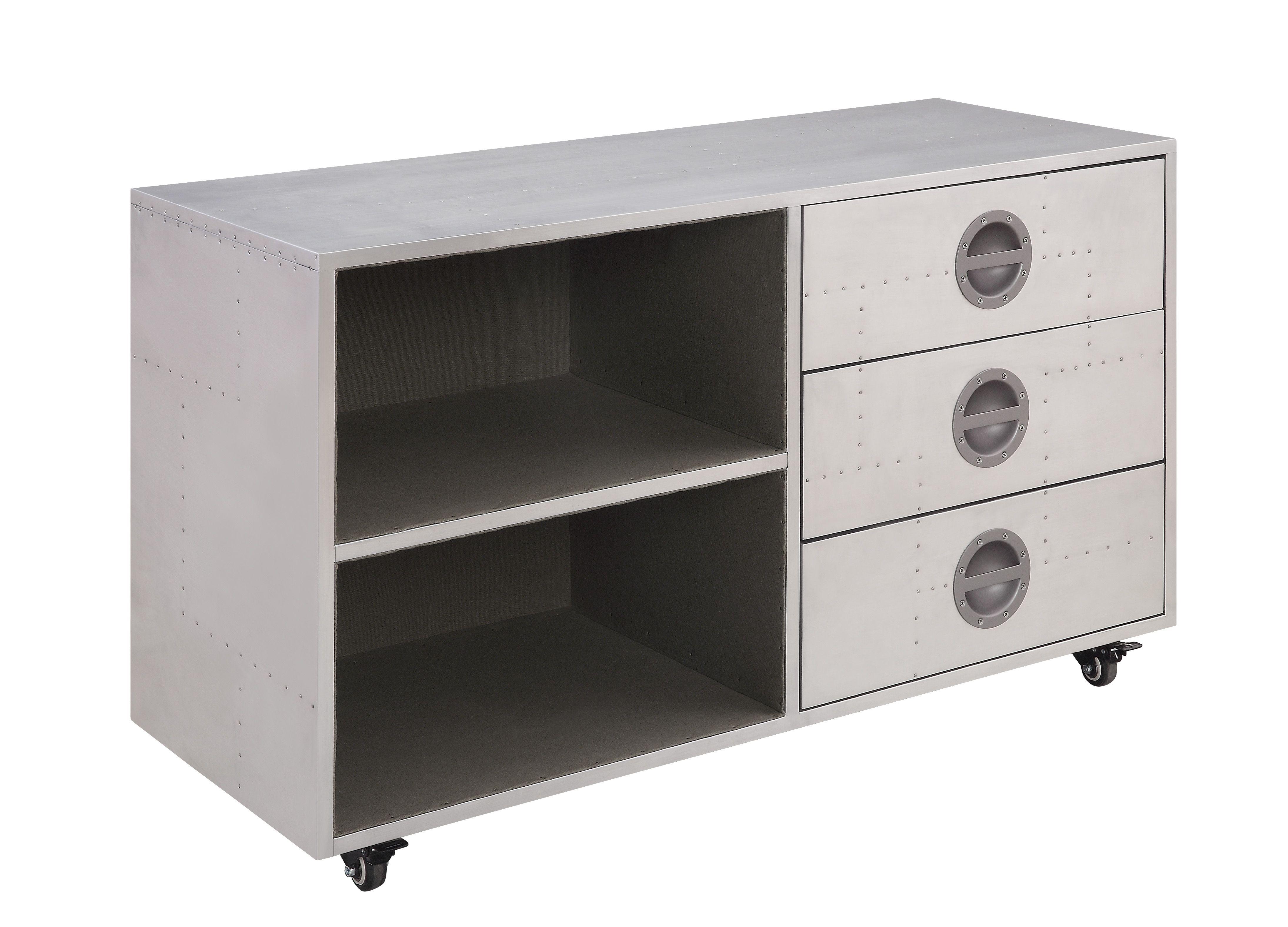 

    
Modern Gray Aluminum Cabinet Acme Brancaster 92427-C
