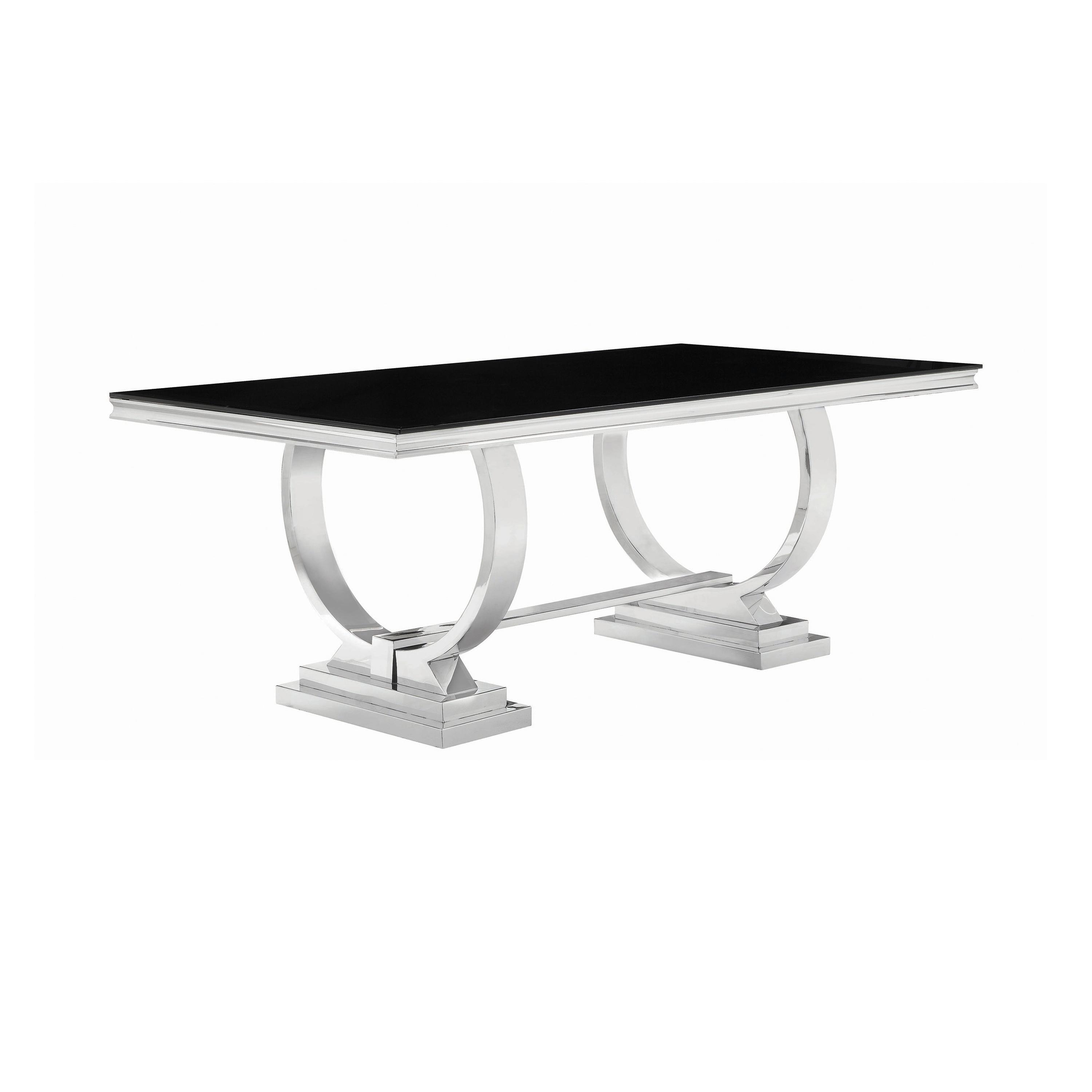 Contemporary Dining Table 107871 Antoine 107871 in Chrome 