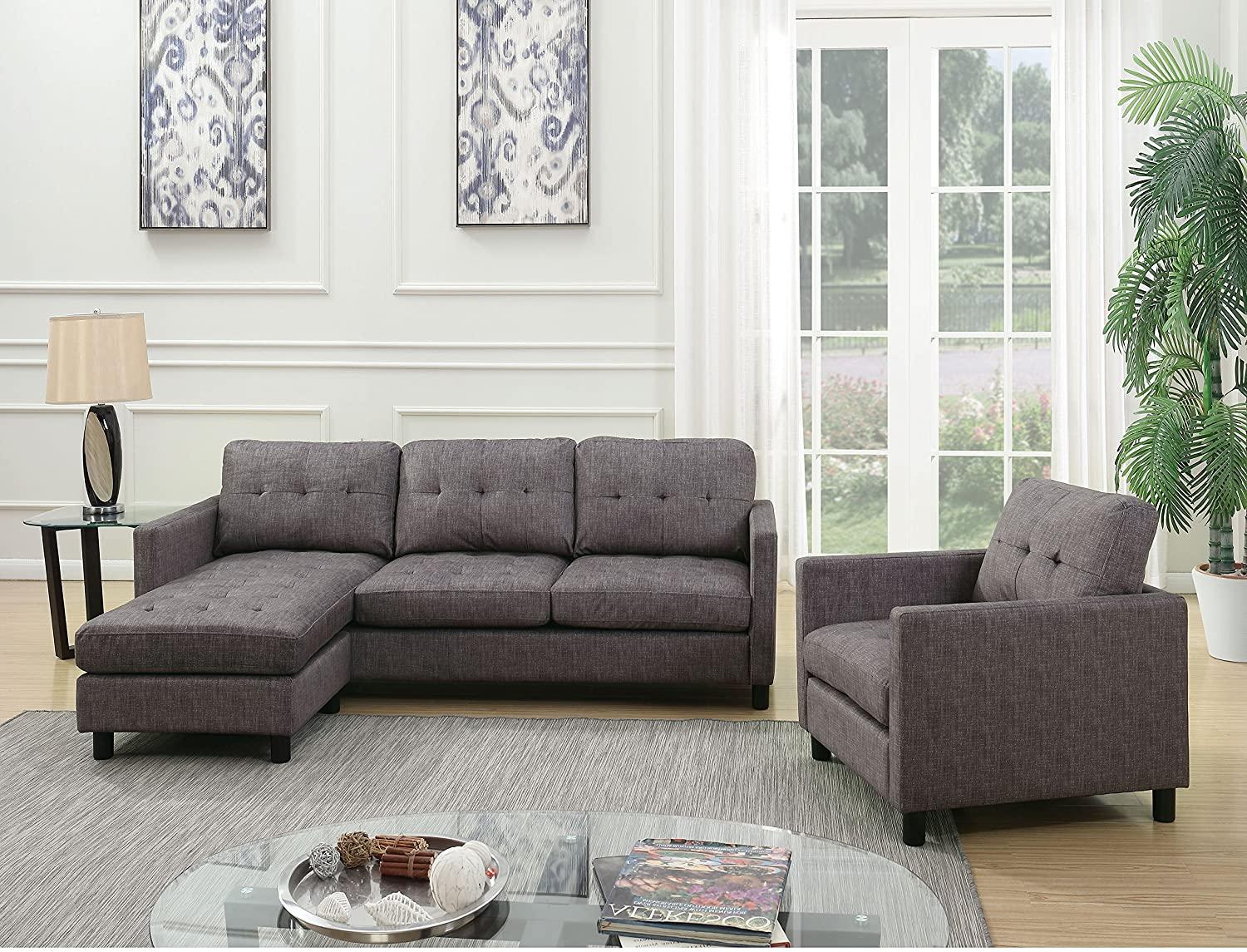 

    
Modern Gray Fabric Sectional Sofa Set by Acme Ceasar 53315-4pcs
