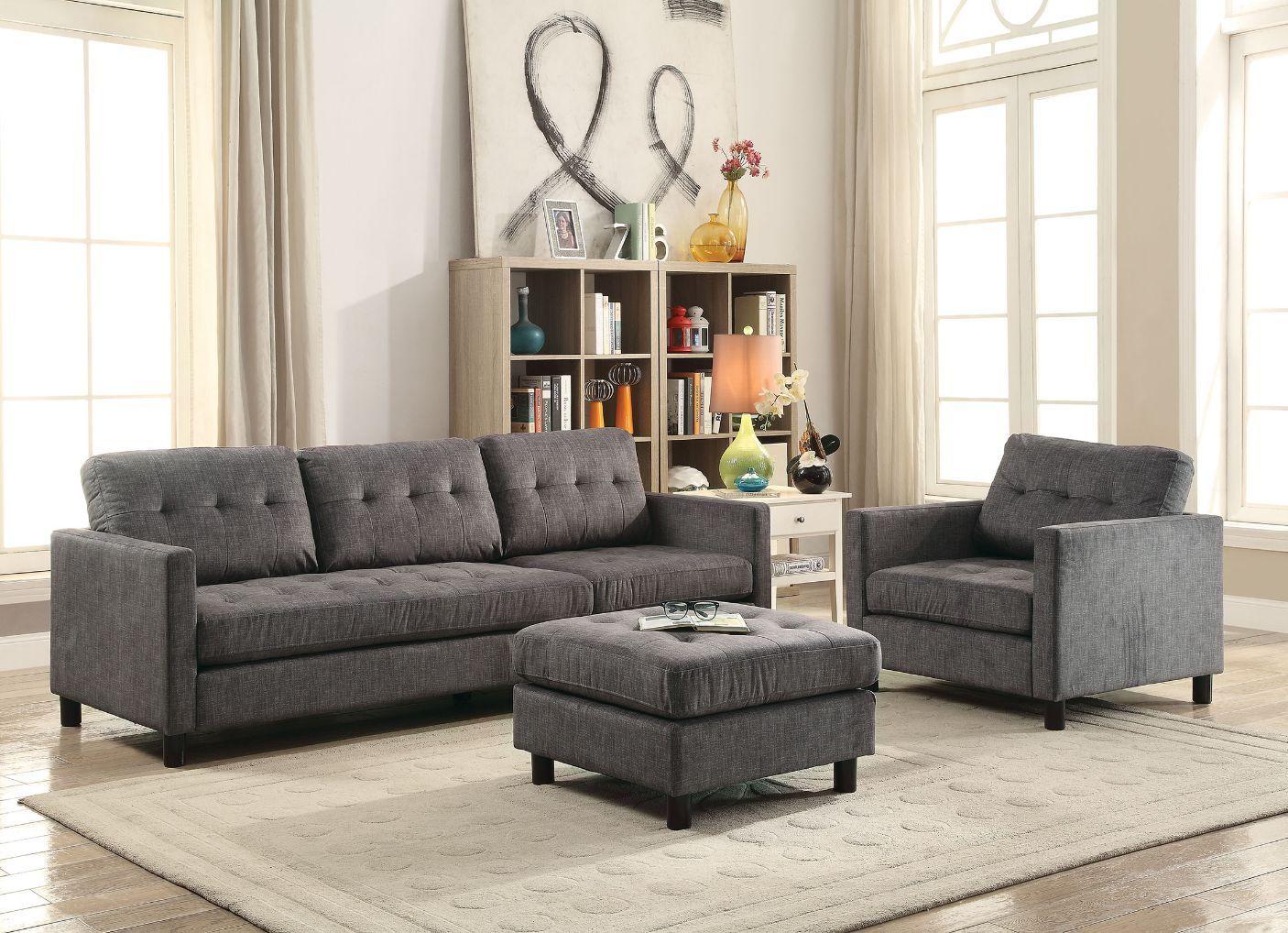 

    
Acme Furniture Ceasar Sectional Sofa Set Gray 53315-4pcs
