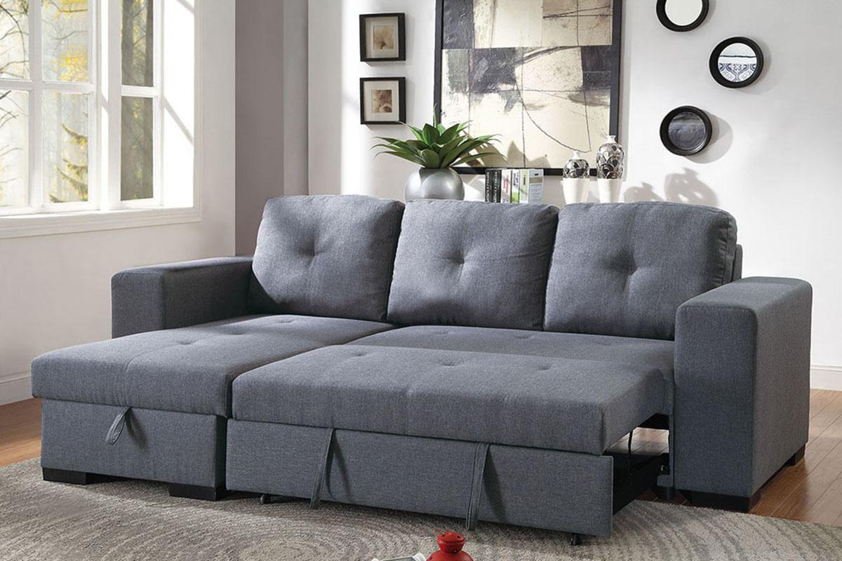 Modern Convertible Sectional F6910 F6910 in Gray Fabric