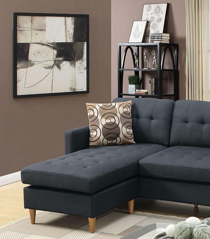 

    
Gray Fabric Sectional Sofa F7084 Poundex Contemporary Modern
