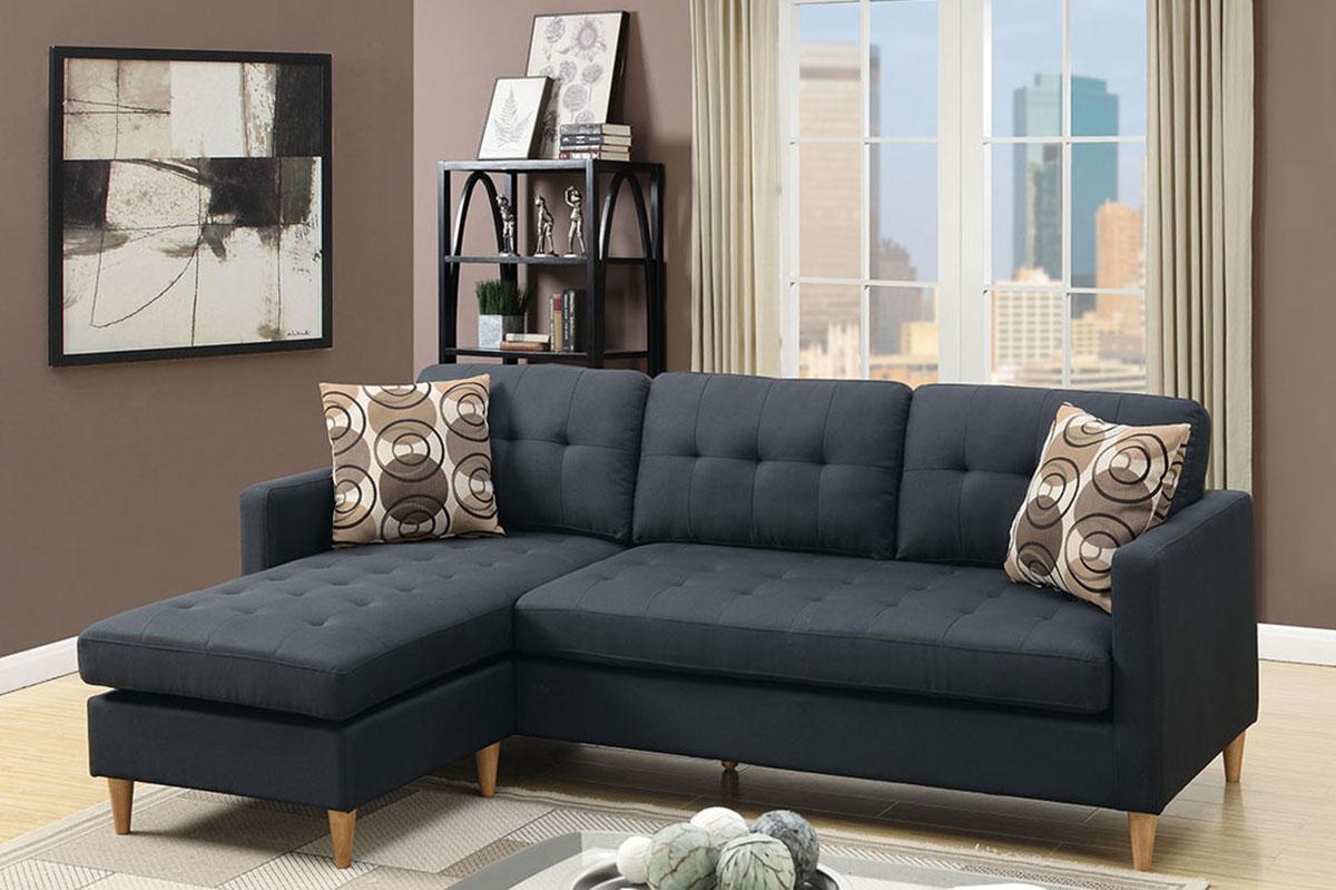 Contemporary, Modern Sectional Set F7084 F7084 in Gray Fabric