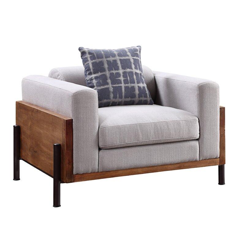 Modern Chair Pelton 54892 in Light Gray Fabric