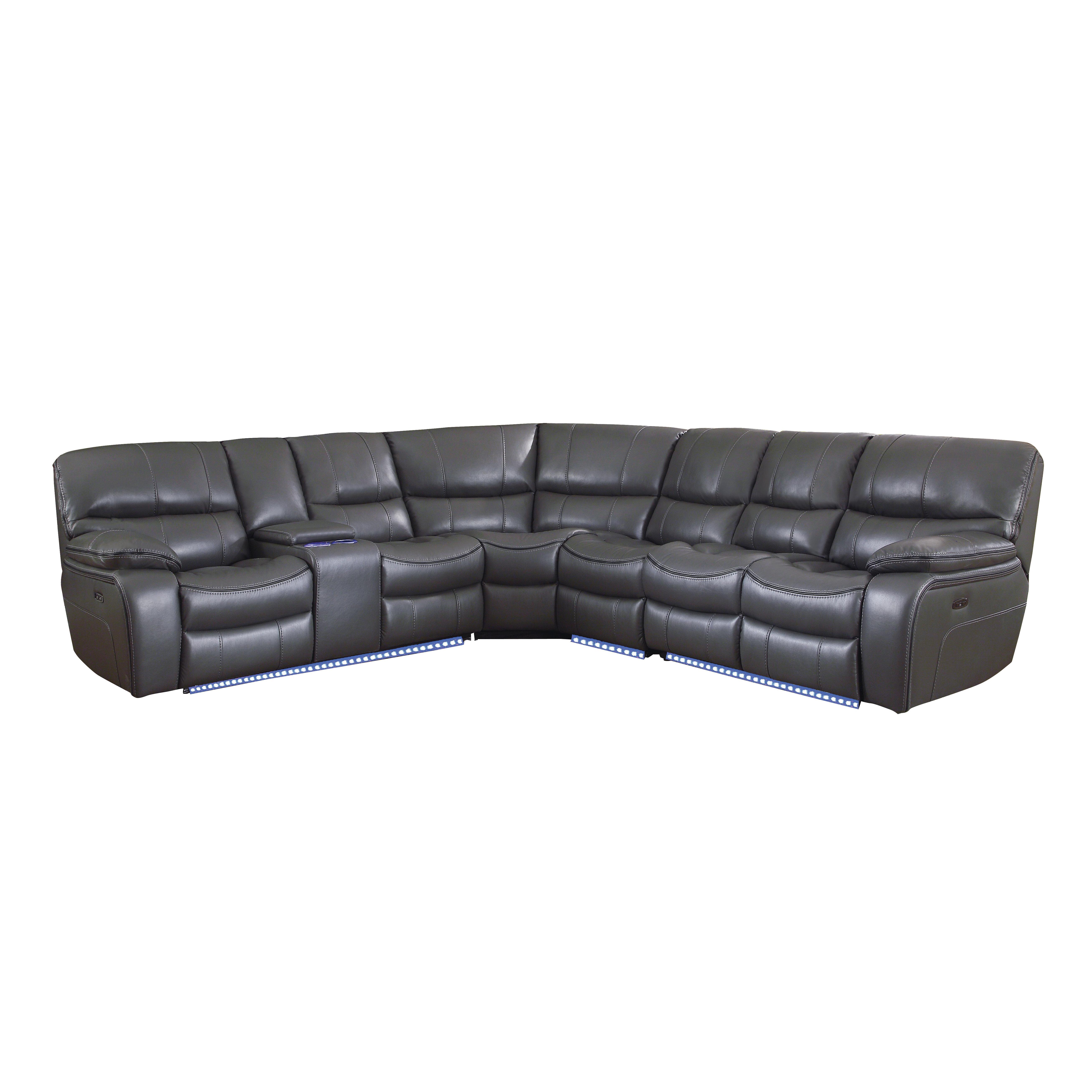 Homelegance 8480GRY*4SCPD Pecos Power Reclining Sectional