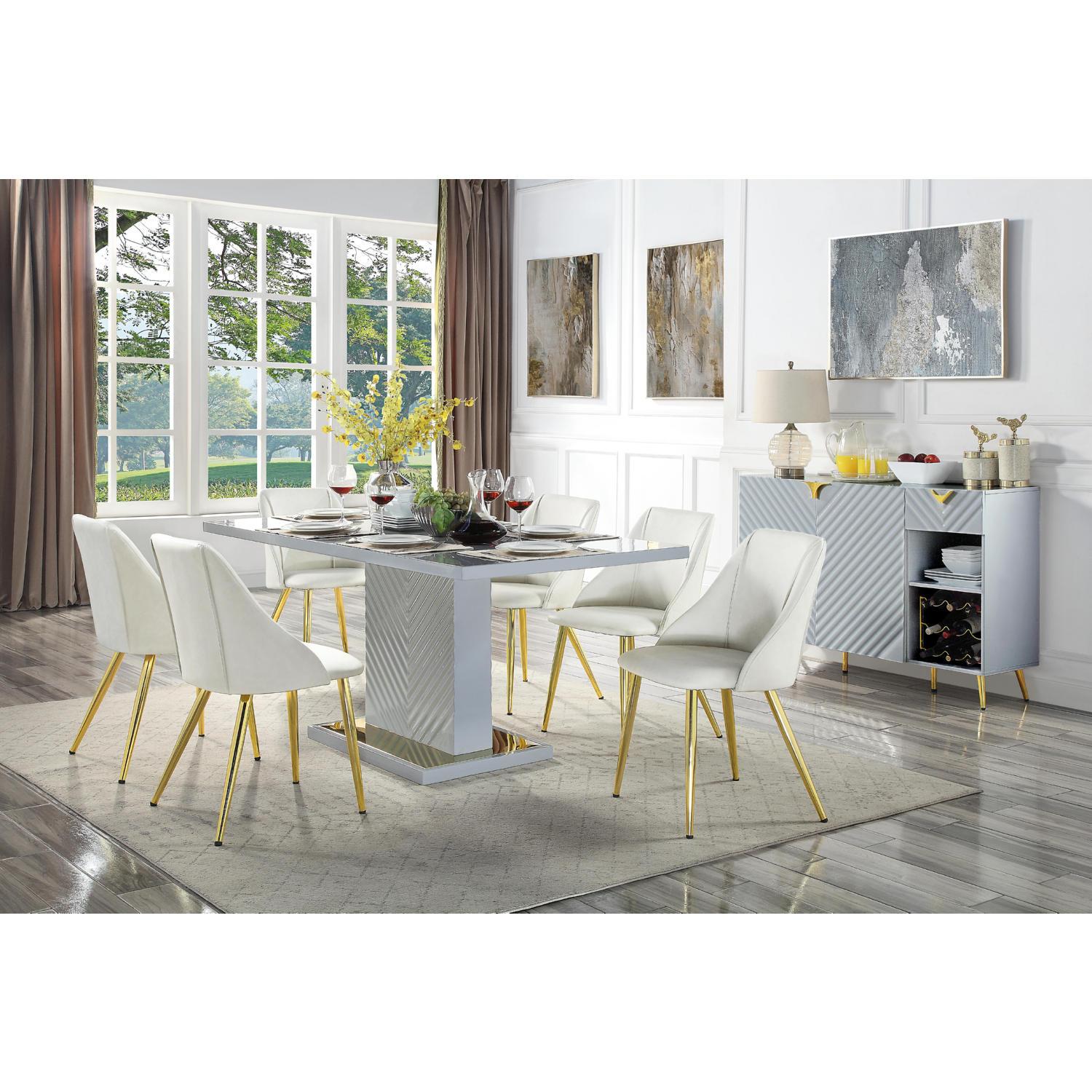 Modern, Casual Dining Room Set Gaines DN01261-8pcs in Gray 