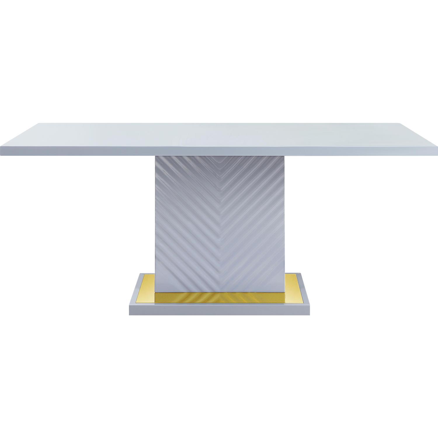 

    
Modern Gray High Gloss Dining Table by Acme Gaines DN01261
