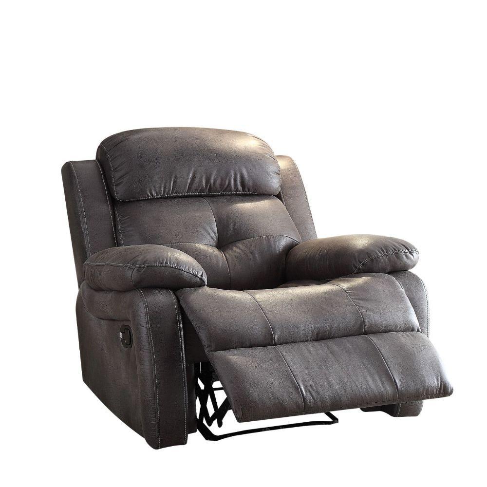 

    
Modern Gray Polished Microfiber Recliner by Acme Ashe 59466
