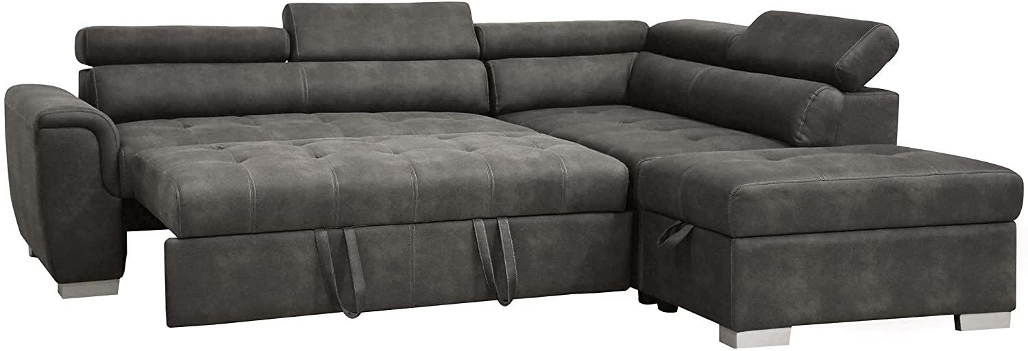 Modern, Simple Sectional Sleeper Thelma 53720-4pcs in Gray 