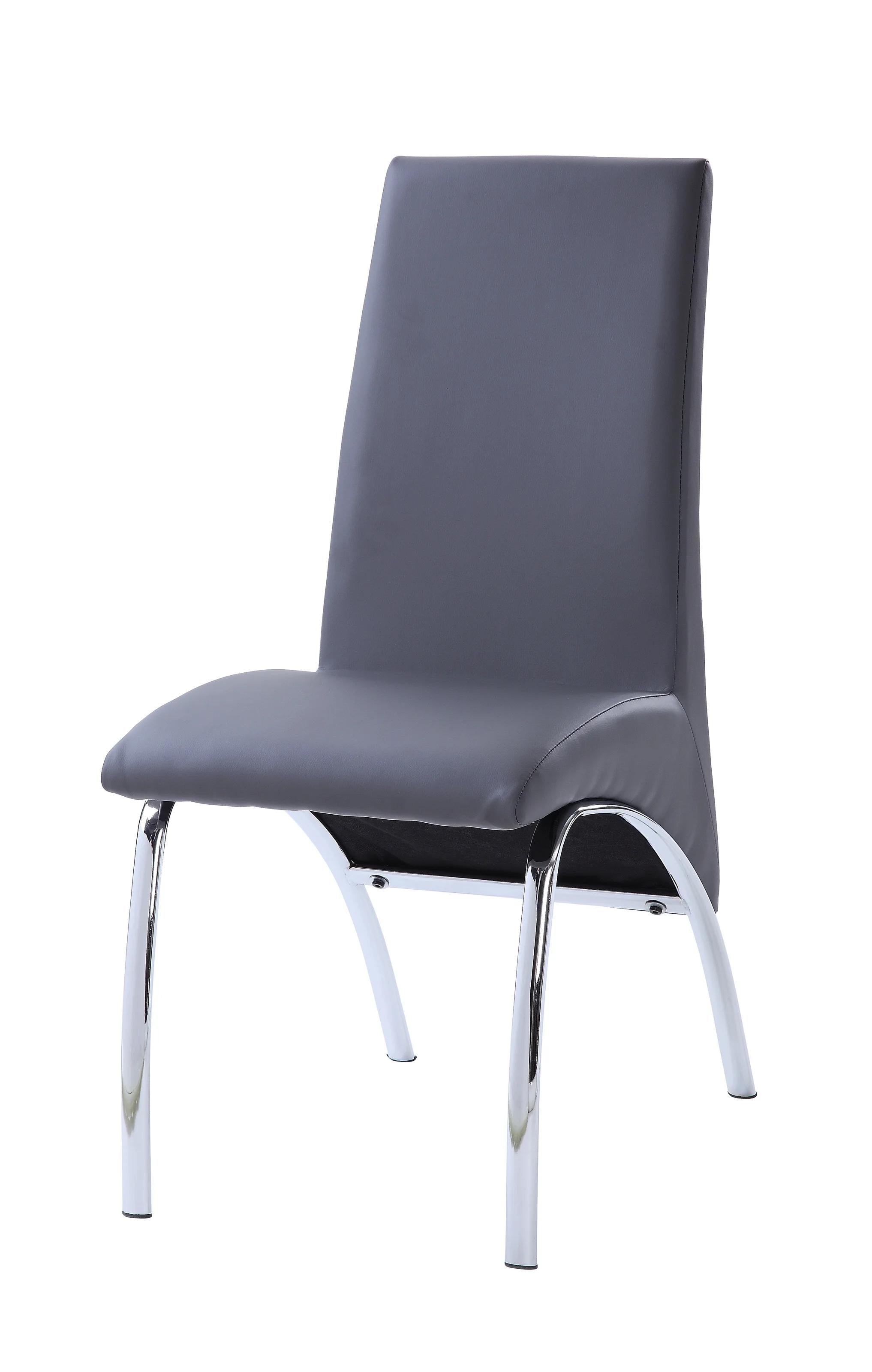 Modern Dining Chair Set Noland 72192-2pcs in Gray PU