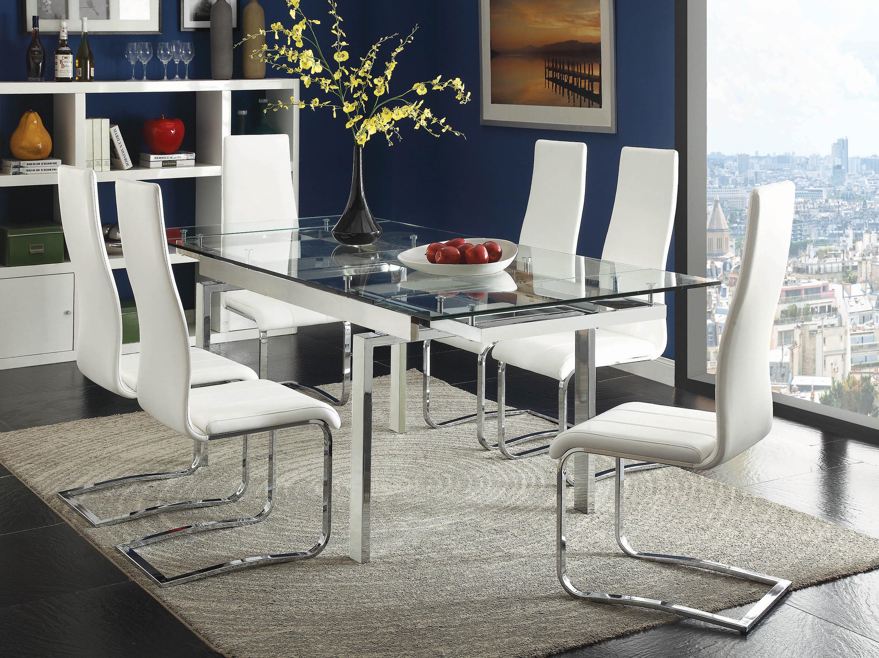 

    
Coaster Wexford Dining Table Gray/Silver 106281

