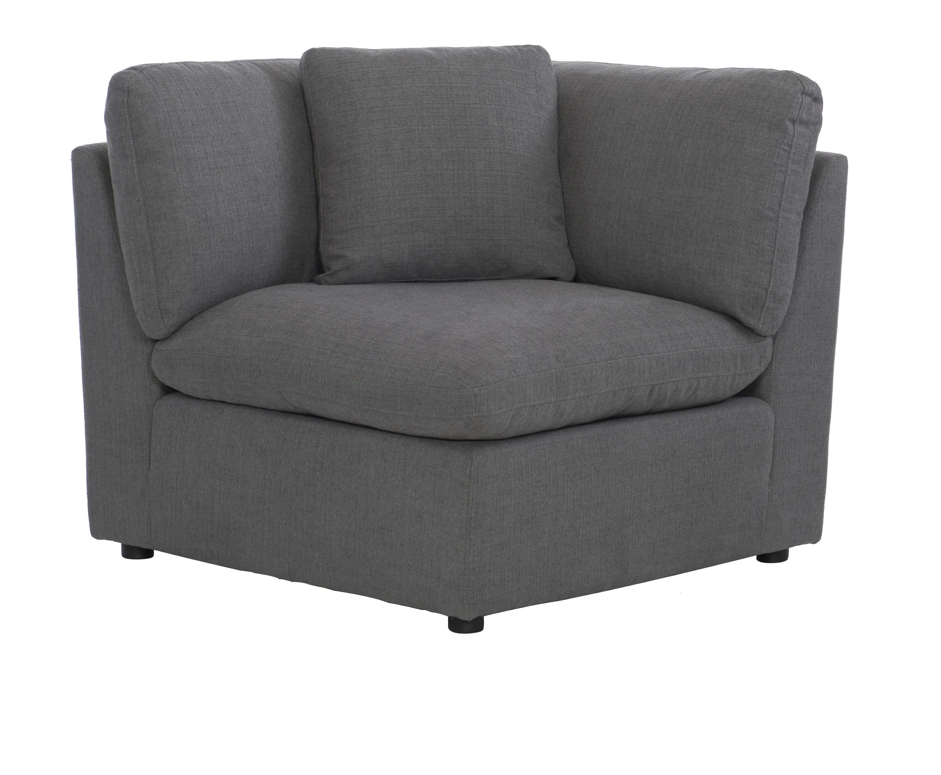 Modern Corner Seat 9544GY-CR Howerton 9544GY-CR in Gray Polyester