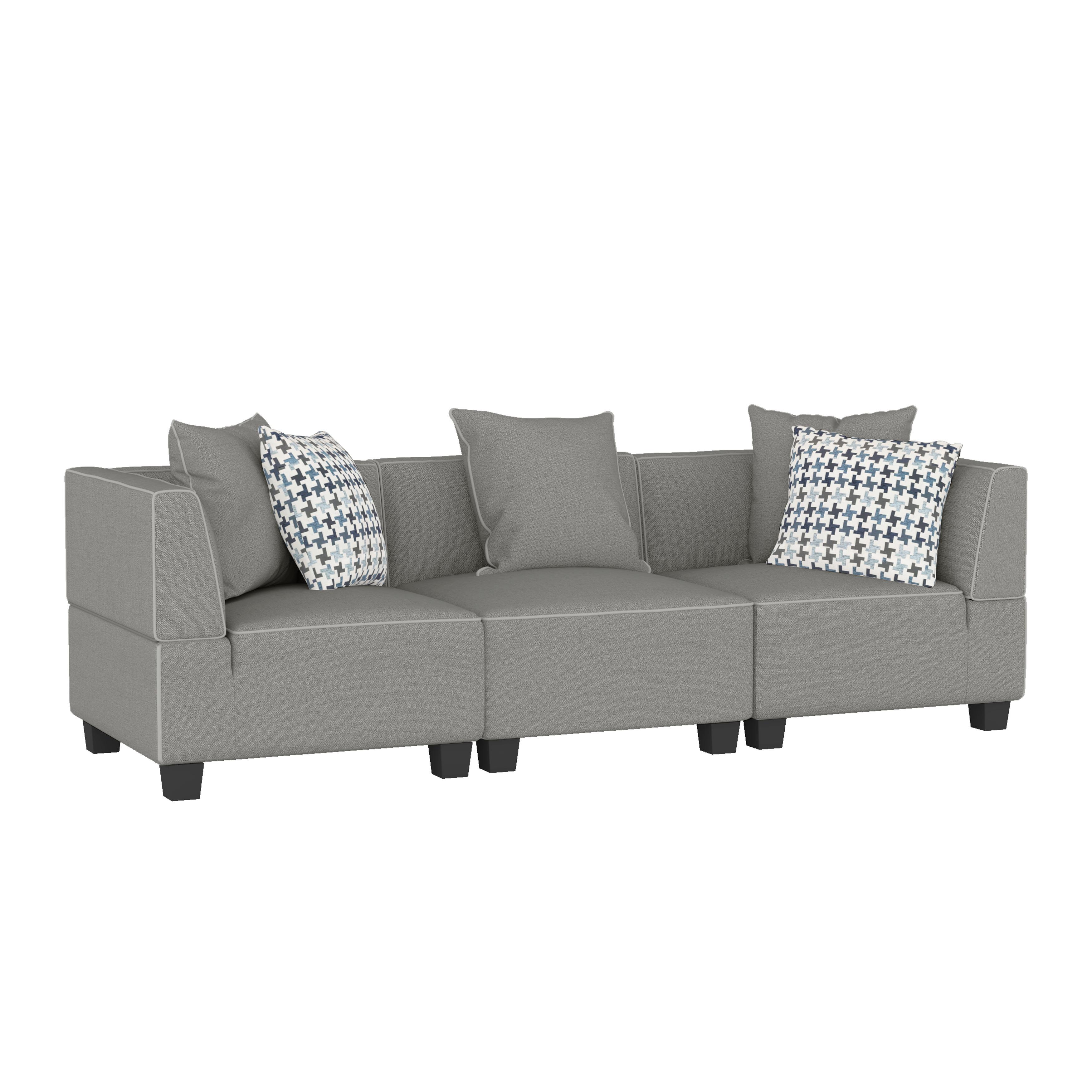 

    
Modern Gray Textured 3-Piece Sofa Homelegance 9357GY-3* Jayne
