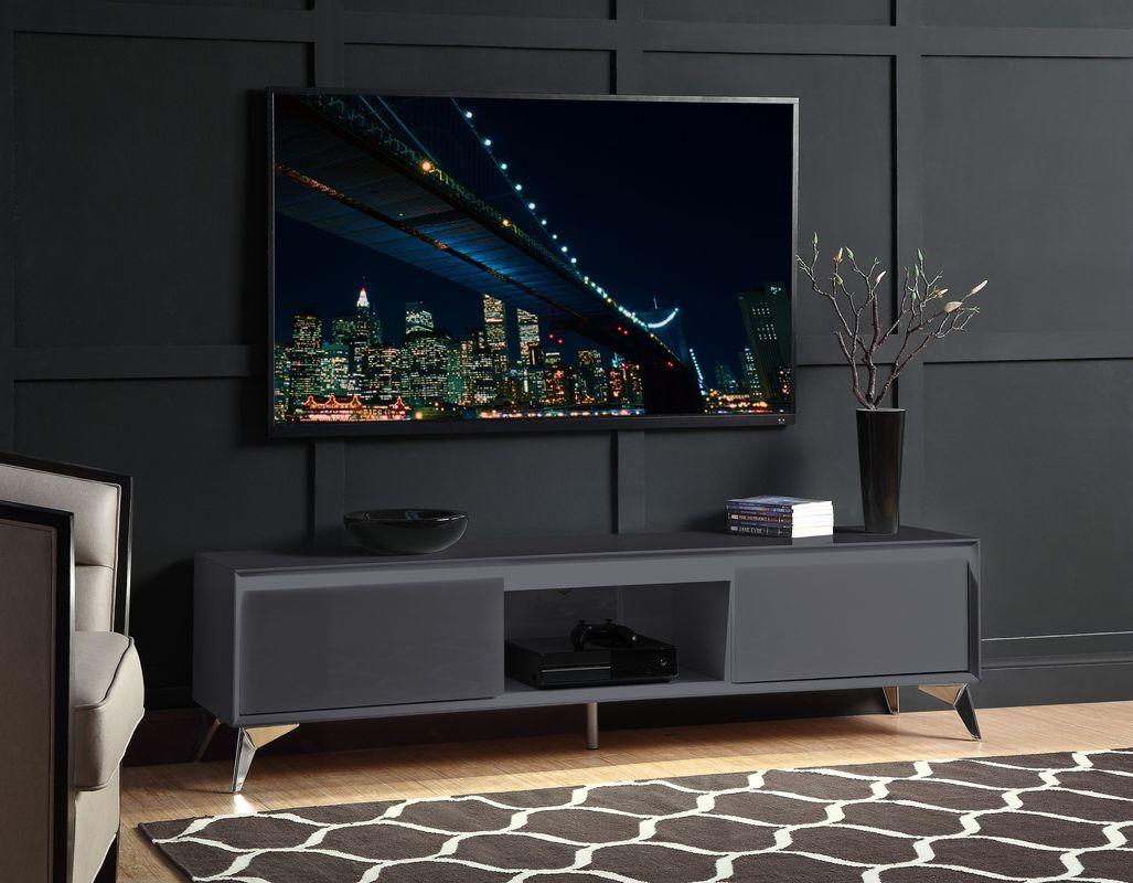 

    
Modern Gray TV Stand w/ LED by Acme 91996 Raceloma
