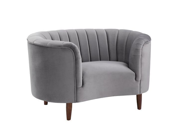 Modern Chair Millephri LV00168 in Gray Velvet