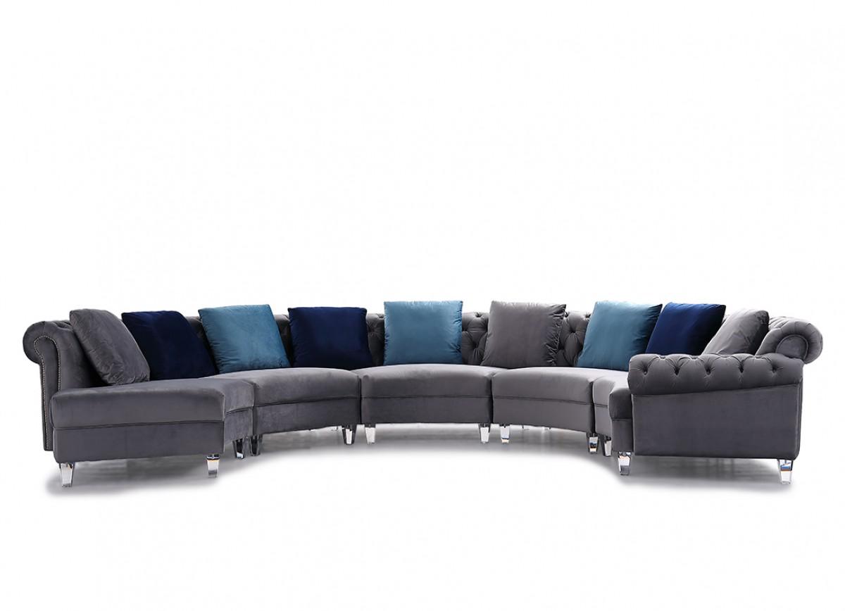 

    
Modern Gray Velvet Circular Sectional Sofa VIG Divani Casa Darla
