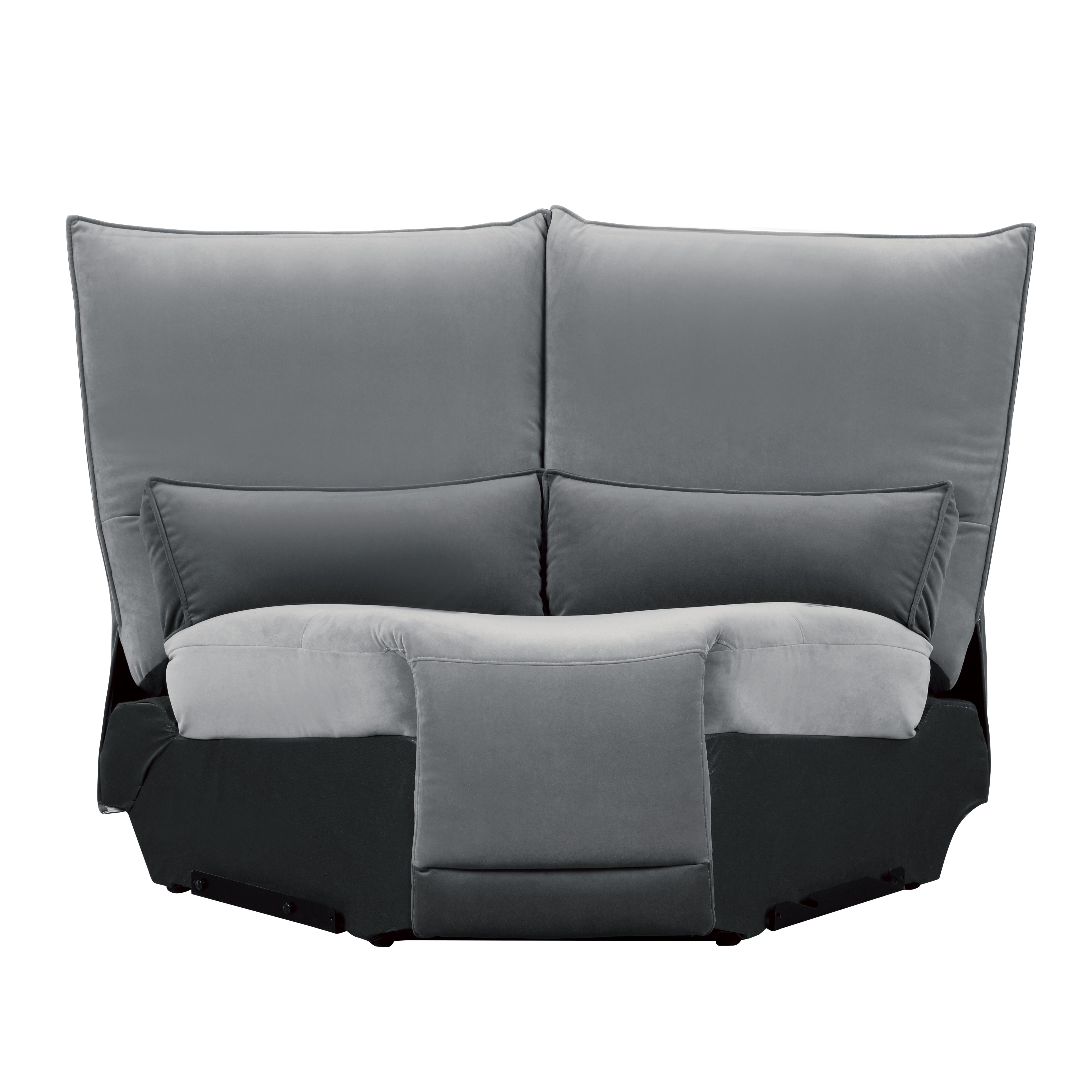 Modern Corner Seat 9459GY-CR Helix 9459GY-CR in Gray Velvet