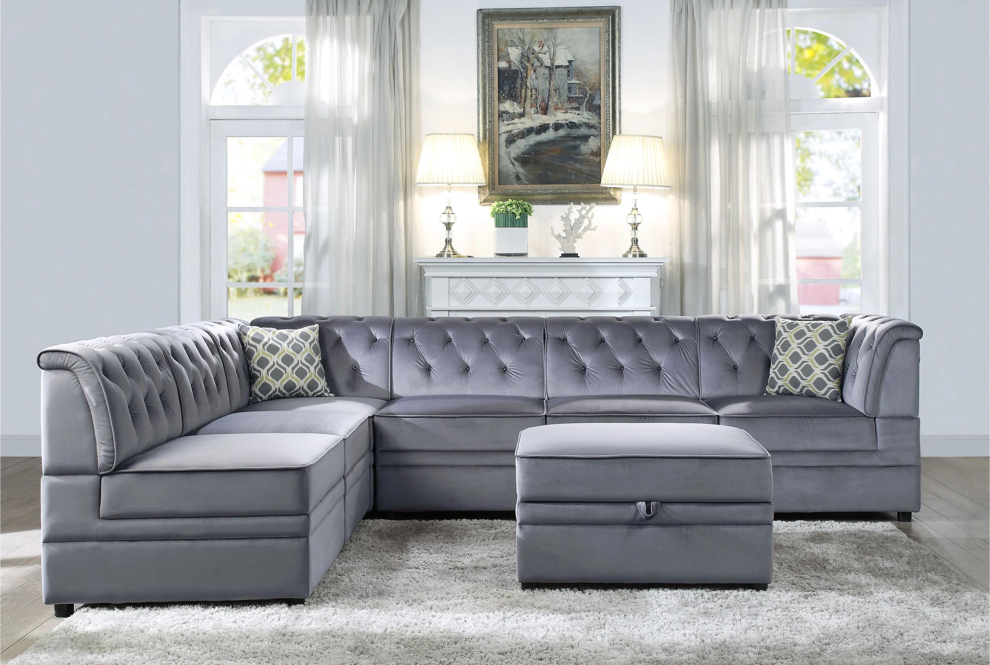 

    
Acme Furniture Bois II Modular Sectional Gray 57155-8pcs
