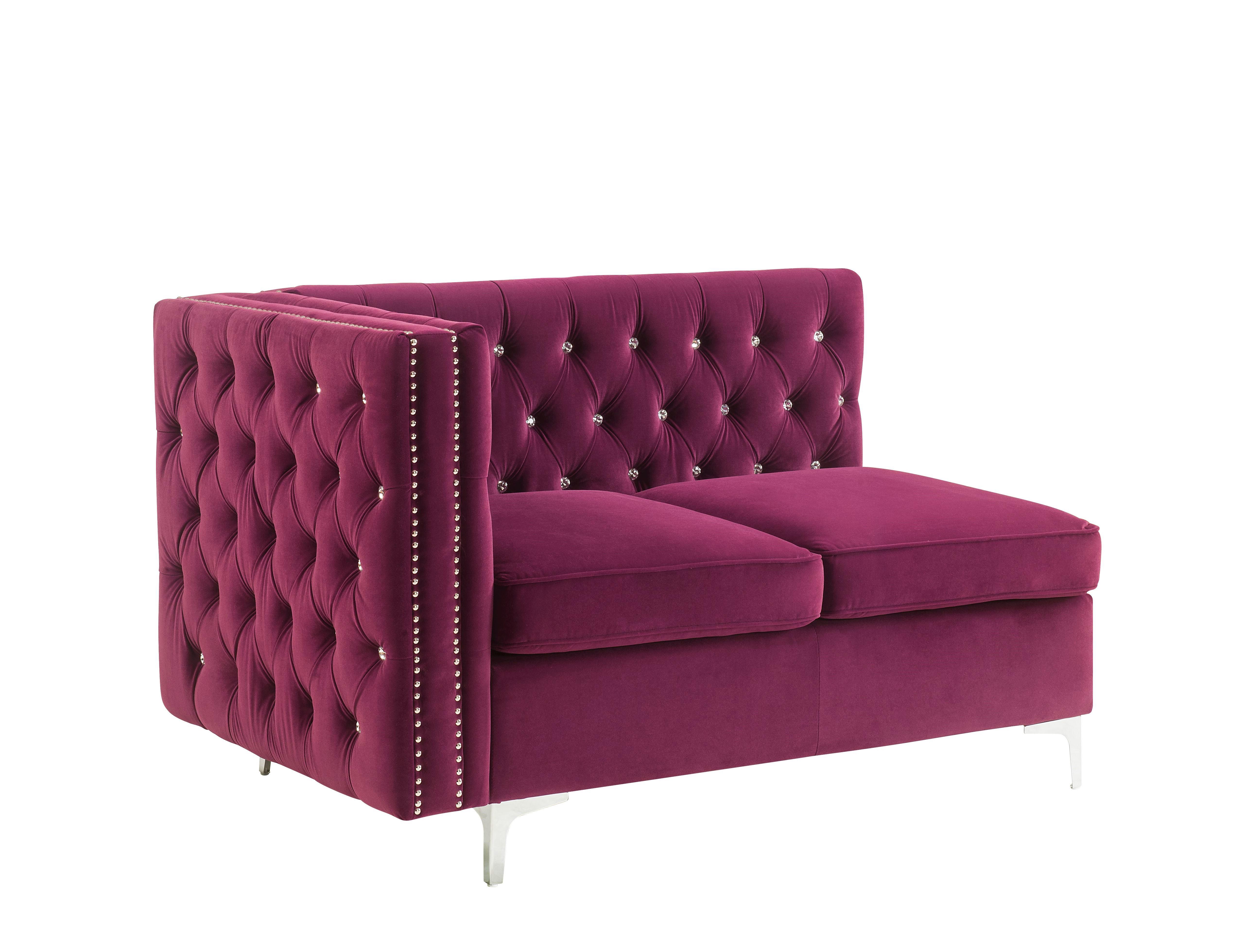 

    
Acme Furniture Jaszira U-Shaped Burgundy 57332-4pcs
