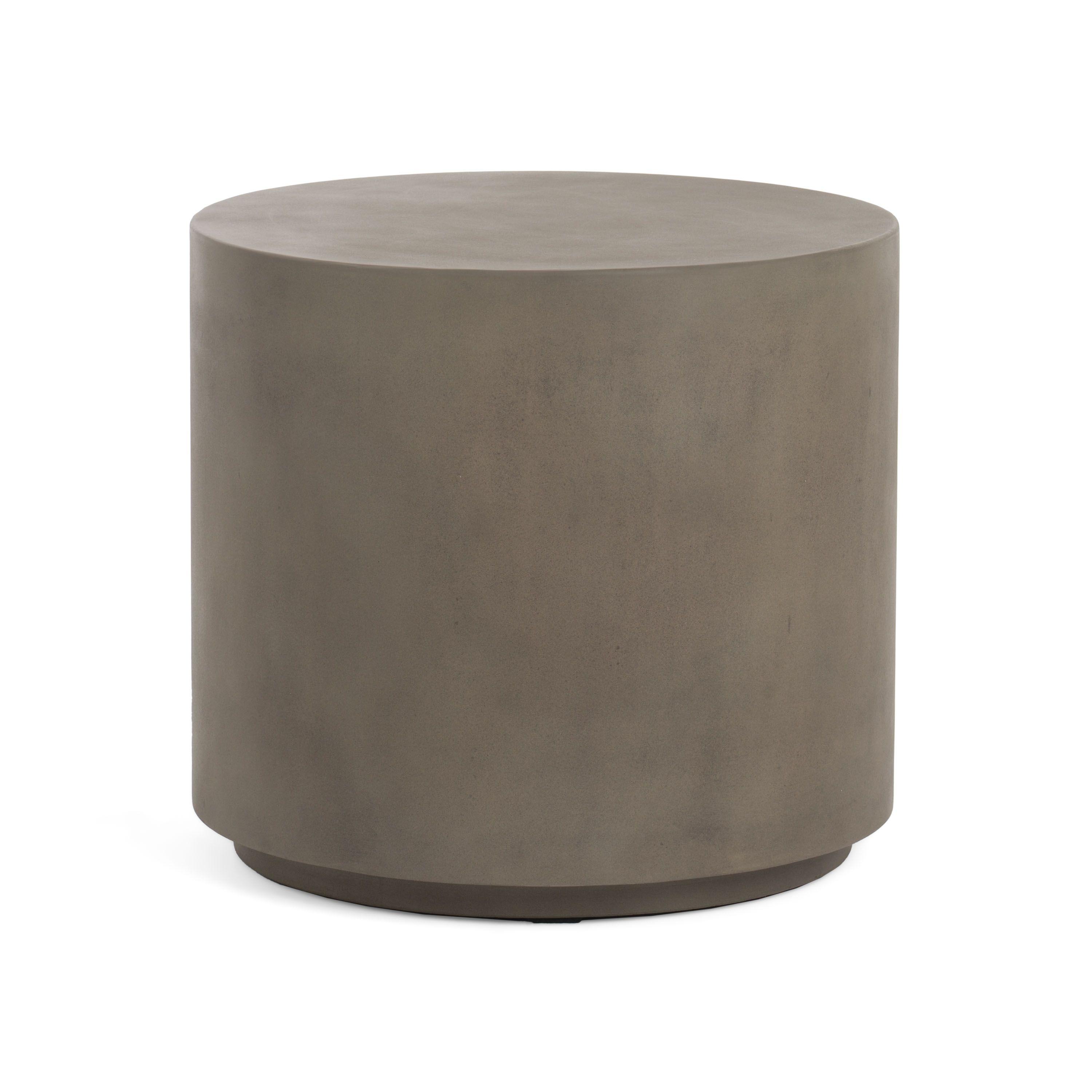 Modern End Table Modrest Morley Round End Table VGGRMORLEY-END VGGRMORLEY-END in Gray Fabric