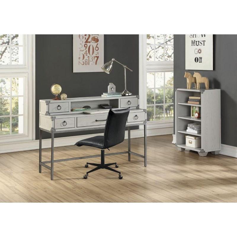 Modern, Transitional Writing Desk with Bookshelf Orchest 36142-3pcs in Gray 