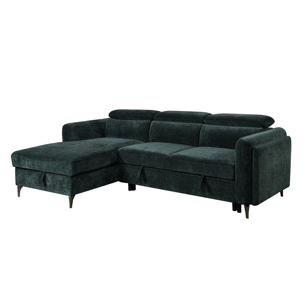 

    
Modern Green Wood Sectional Sofa Acme Zadok LV03180

