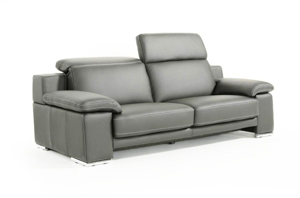 Modern Sofa Evergreen VGNT-EVERGREEN-SGRY-S in Gray Leather